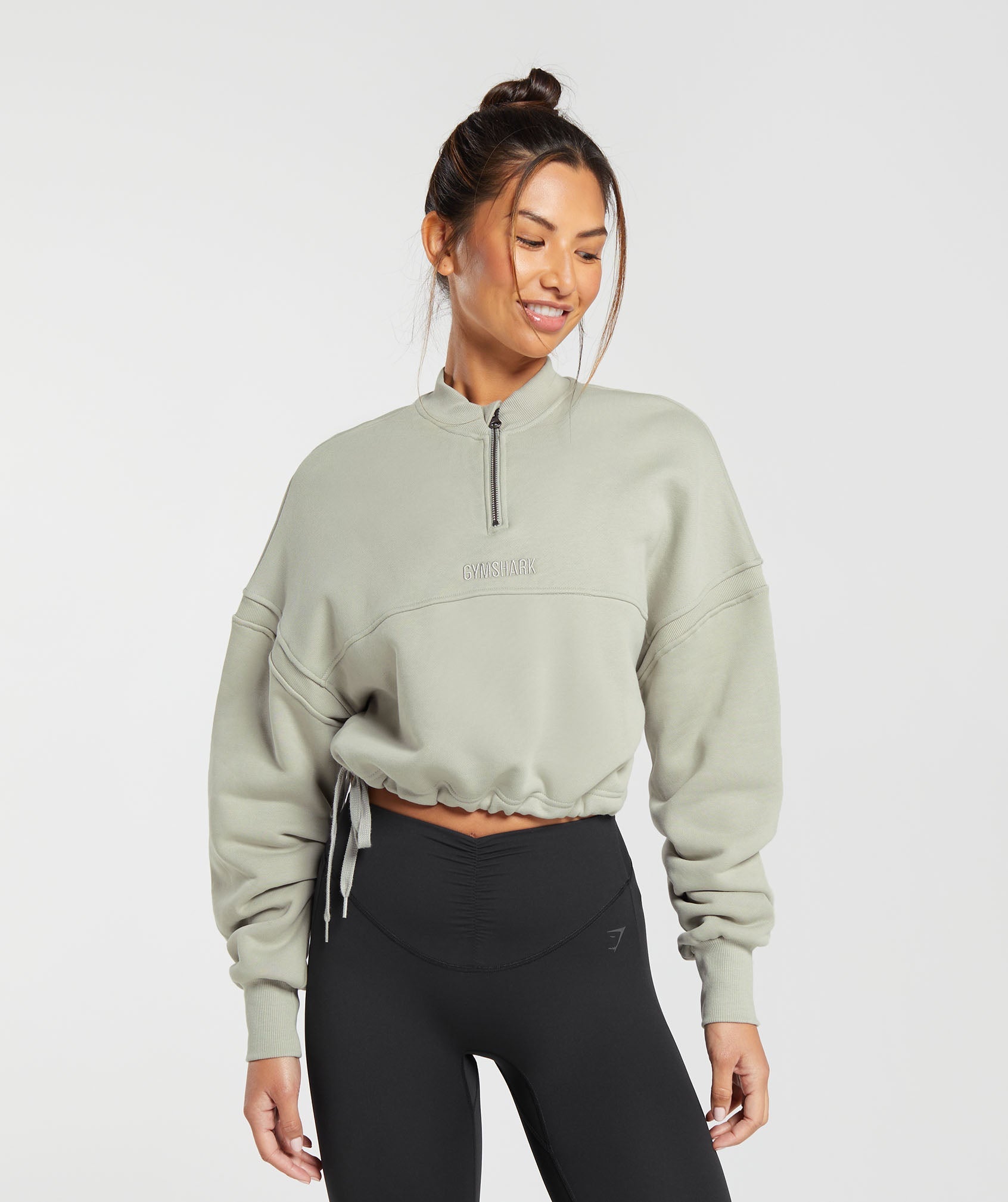 Heavyweight Loopback Sweat Pullover in Stone Grey