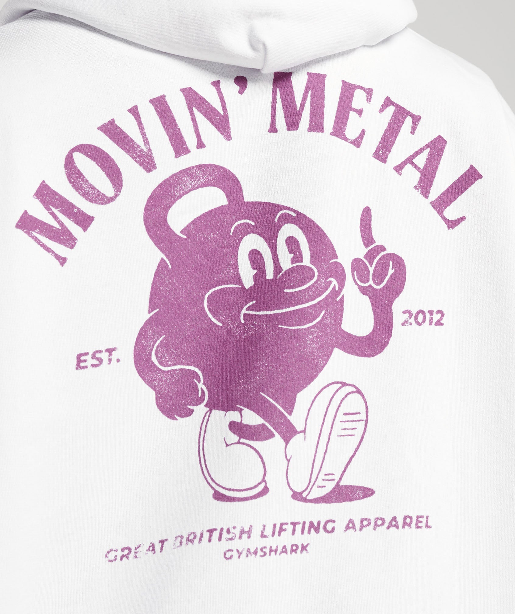 Movin' Metal GFX Hoodie in White - view 5