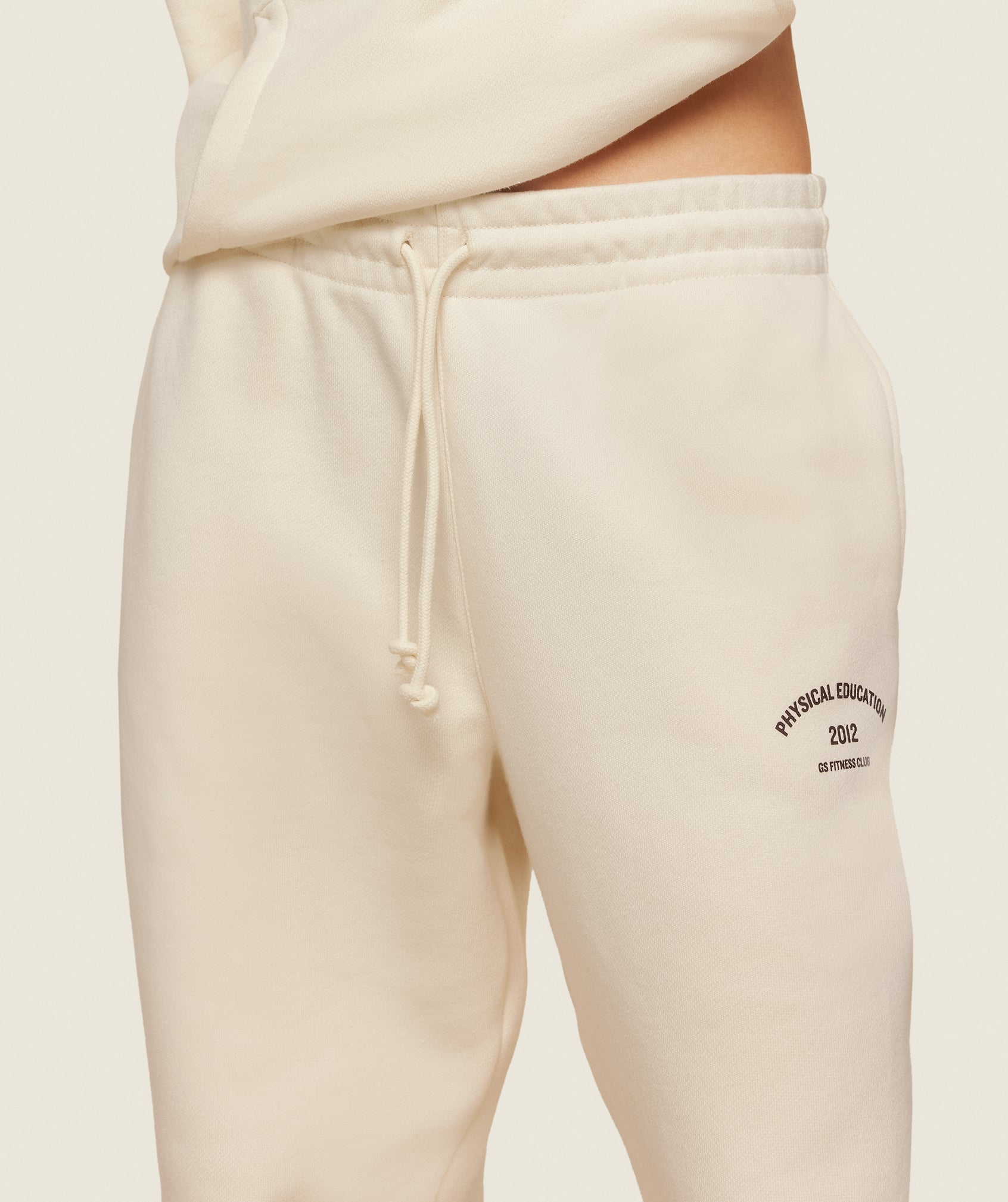 Phys Ed Graphic Sweatpants in Ecru White/Archive Brown - view 3