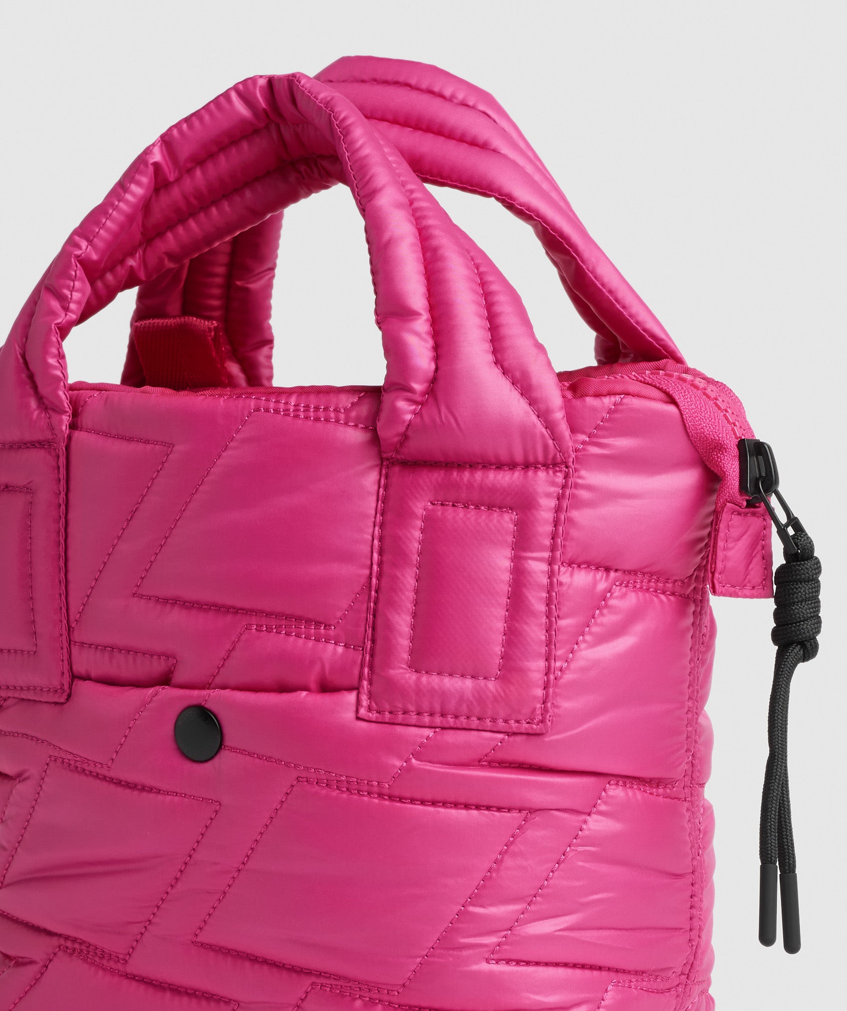 Quilted Mini Tote in Bold Magenta - view 3