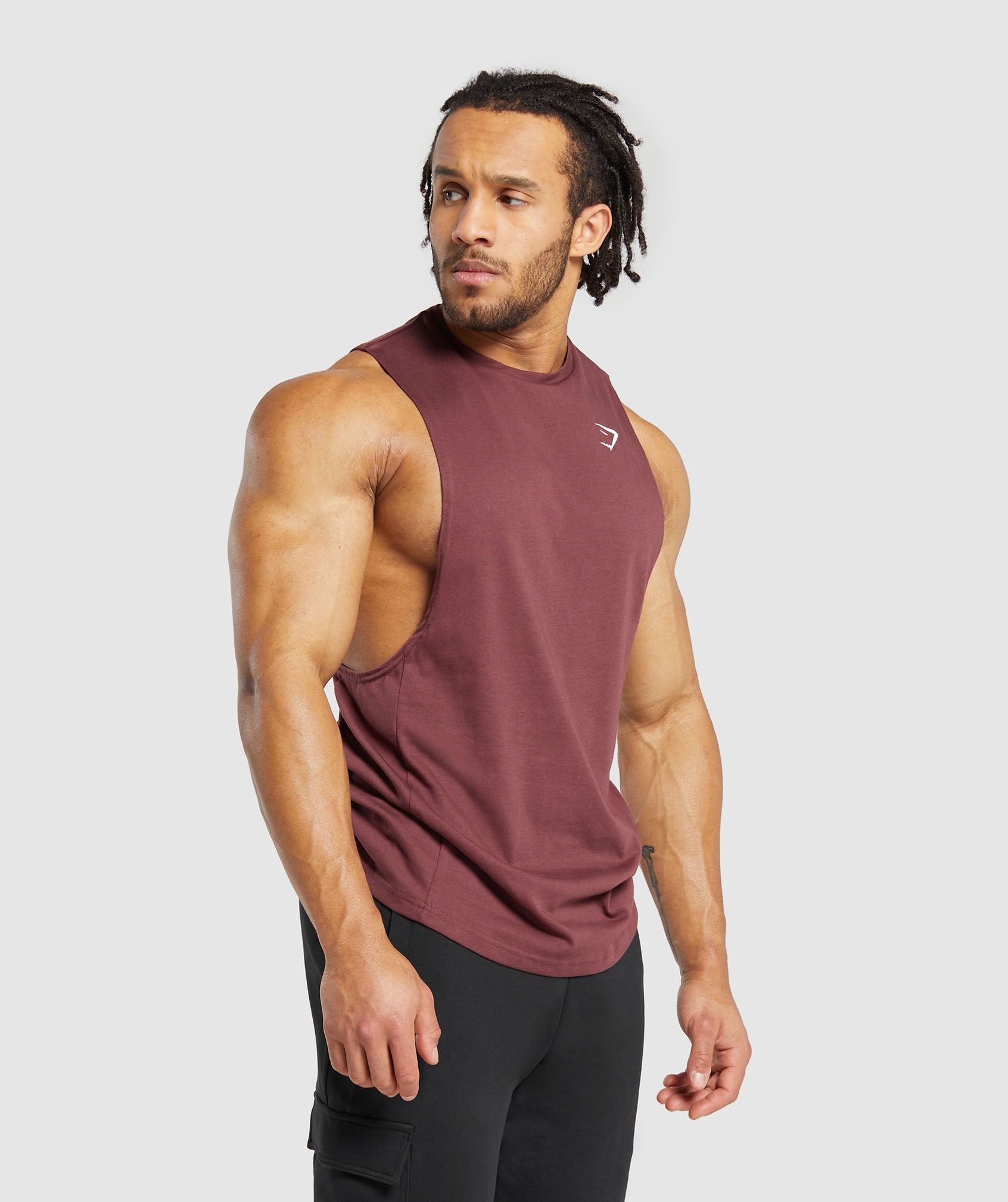 React Drop Arm Tank in Burgundy Brown - view 3