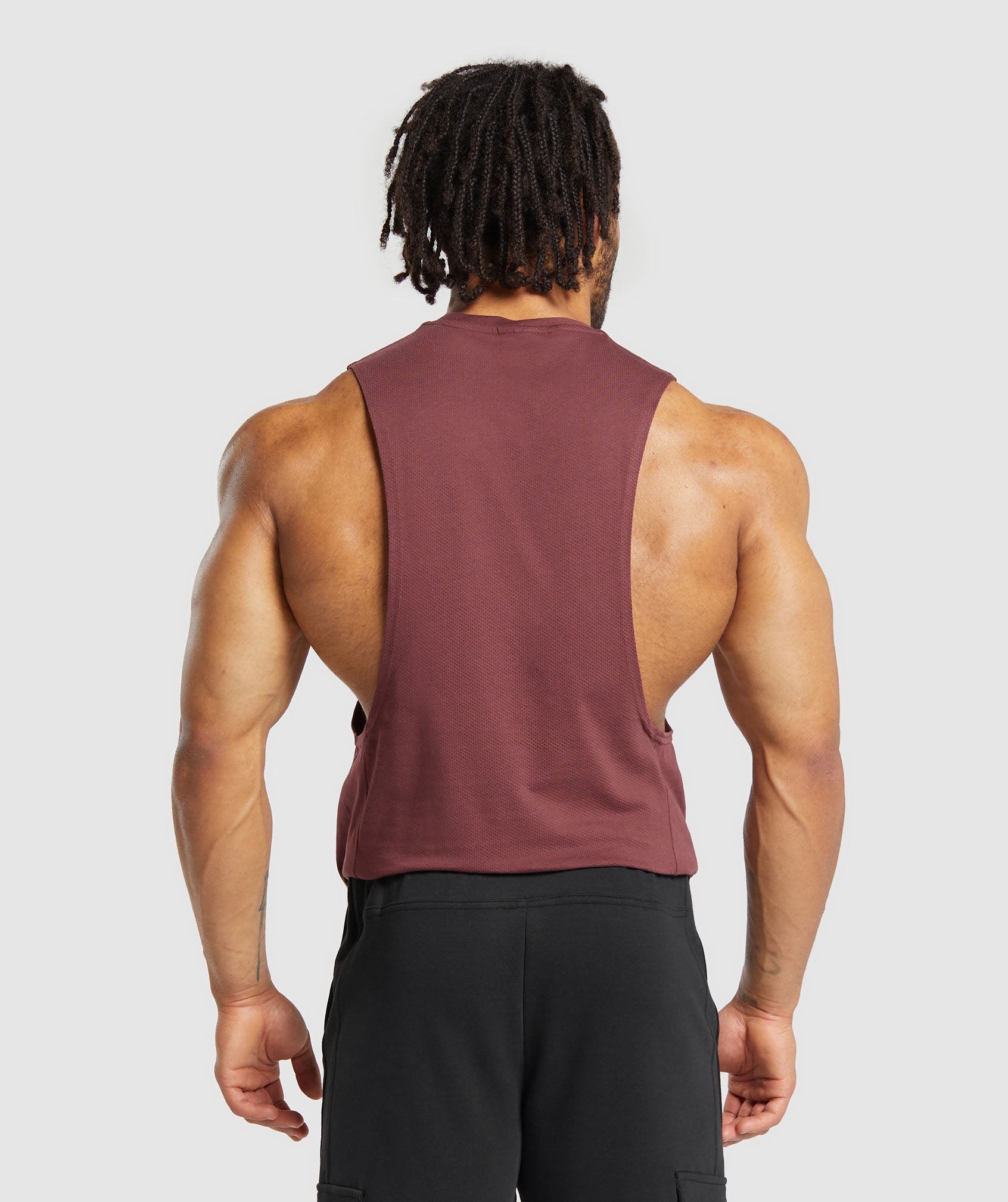 React Drop Arm Tank in Burgundy Brown - view 2