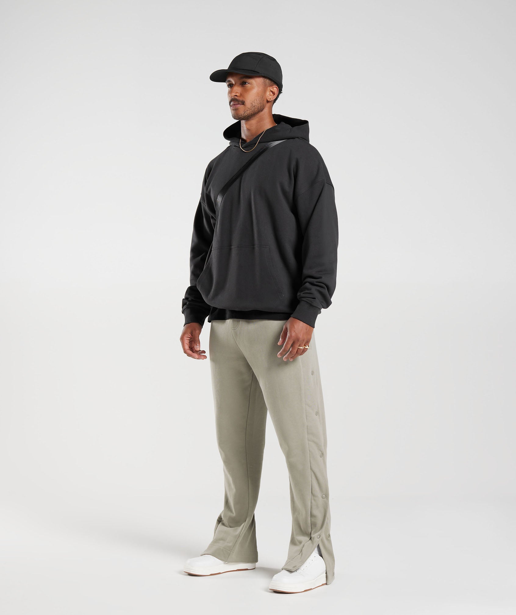 Rest Day Essentials Sweat Snap Joggers in  Ecru Brown - view 4
