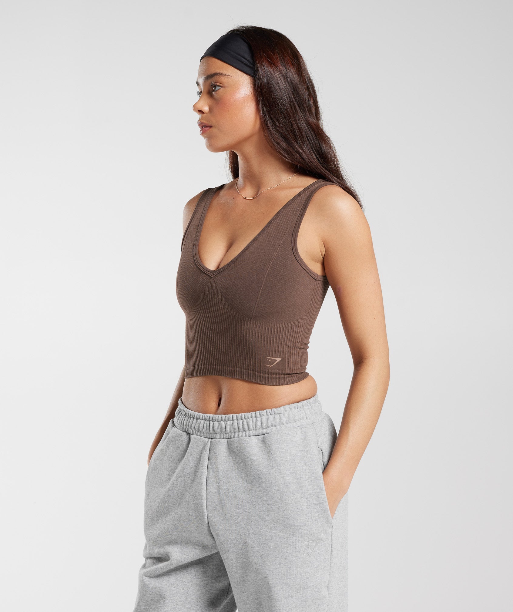 Rest Day Seamless Midi Tank in Oak Brown - view 3