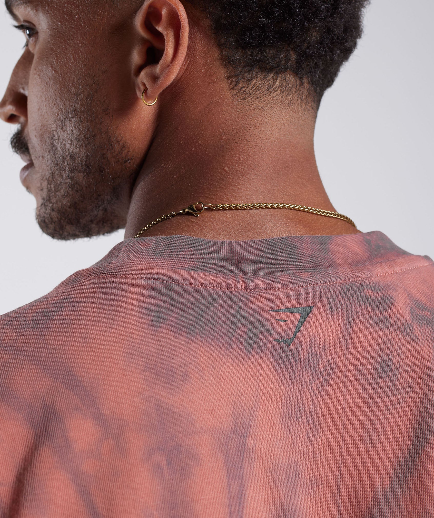Rest Day T-Shirt in Terracotta Pink/Dusty Maroon/Spiral Optic Wash - view 5