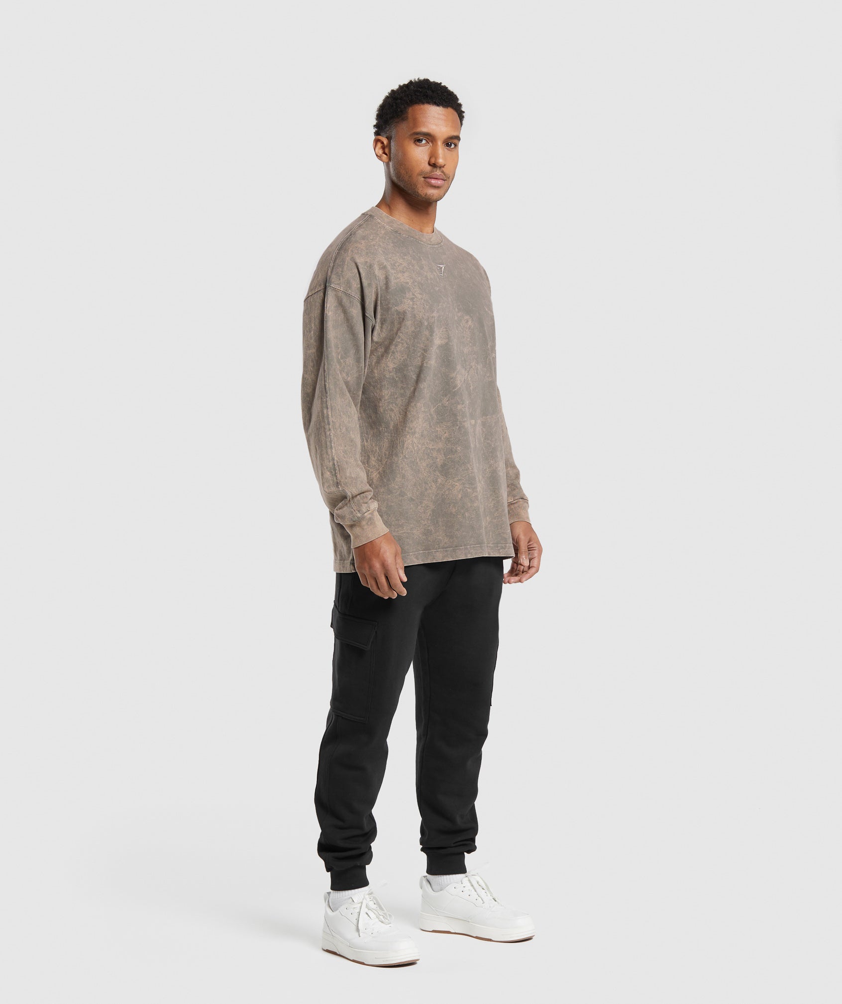 Rest Day Washed Long Sleeve T-Shirt in Linen Brown - view 4