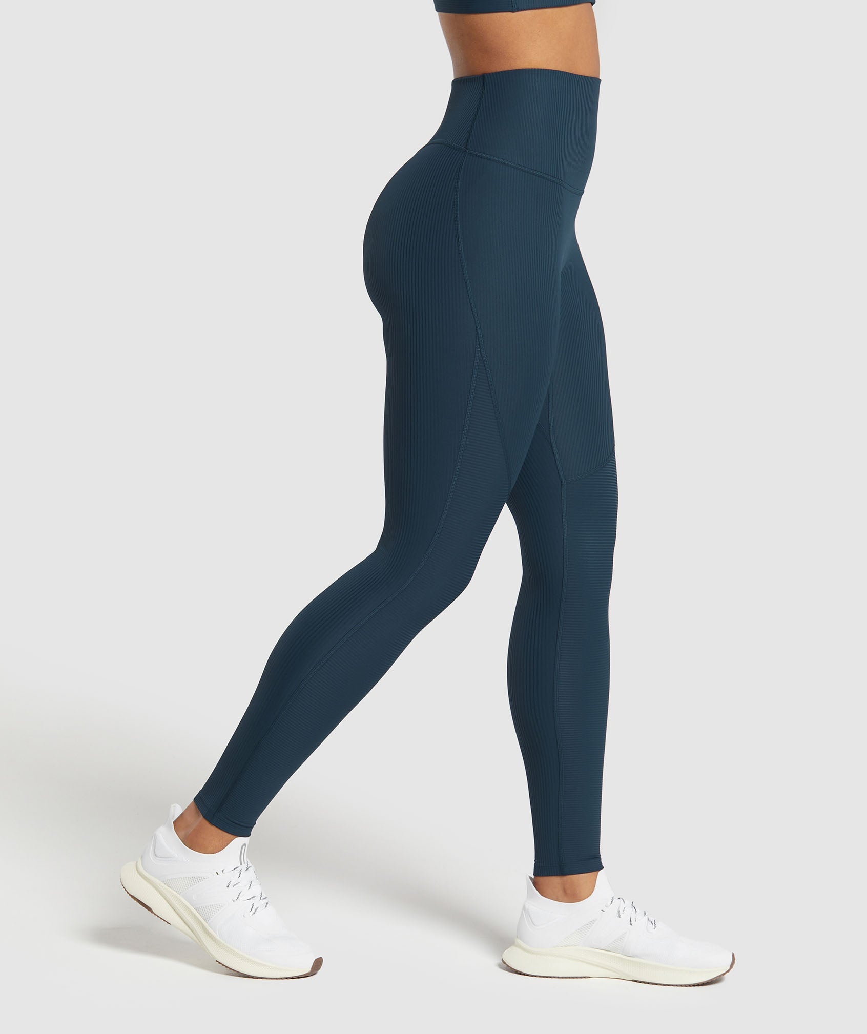 Ribbed Legging in Navy - view 3