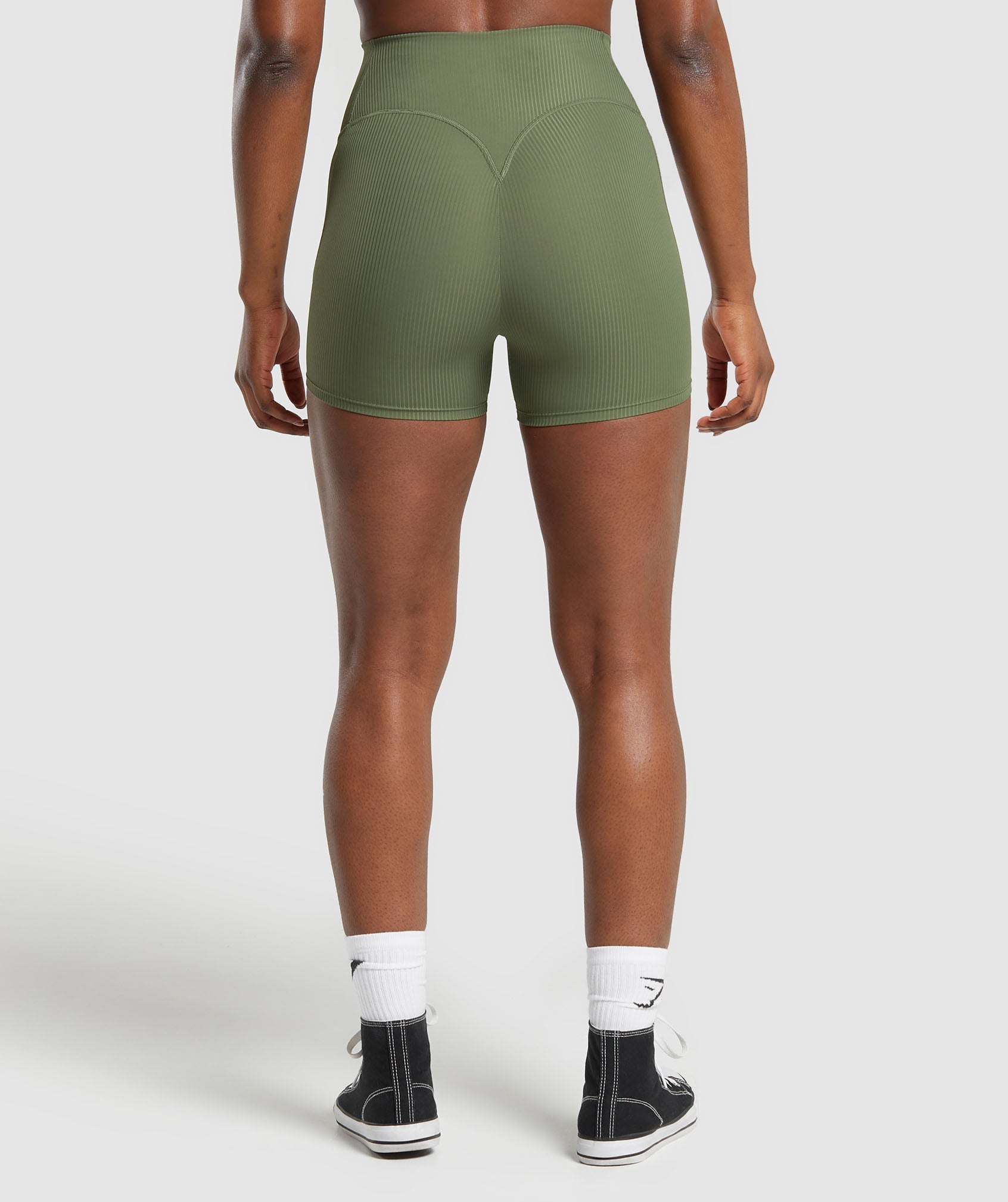 Ribbed Shorts in Core Olive - view 2