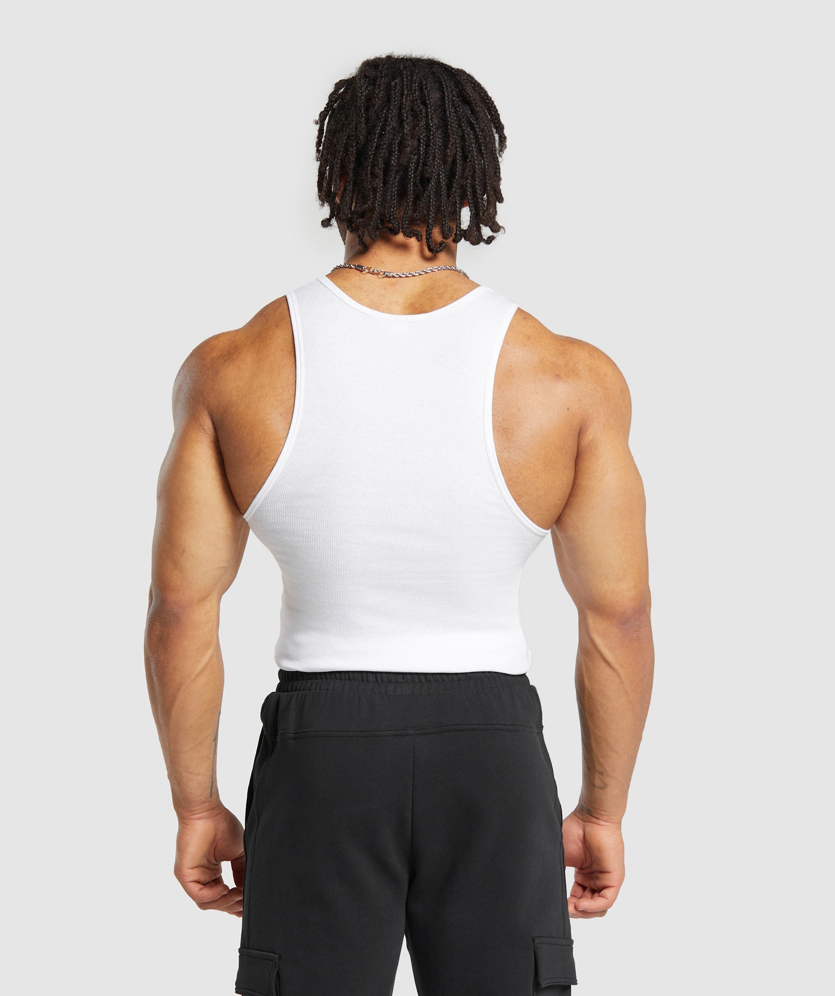 Ribbed Tank 3 Pack in White - view 2