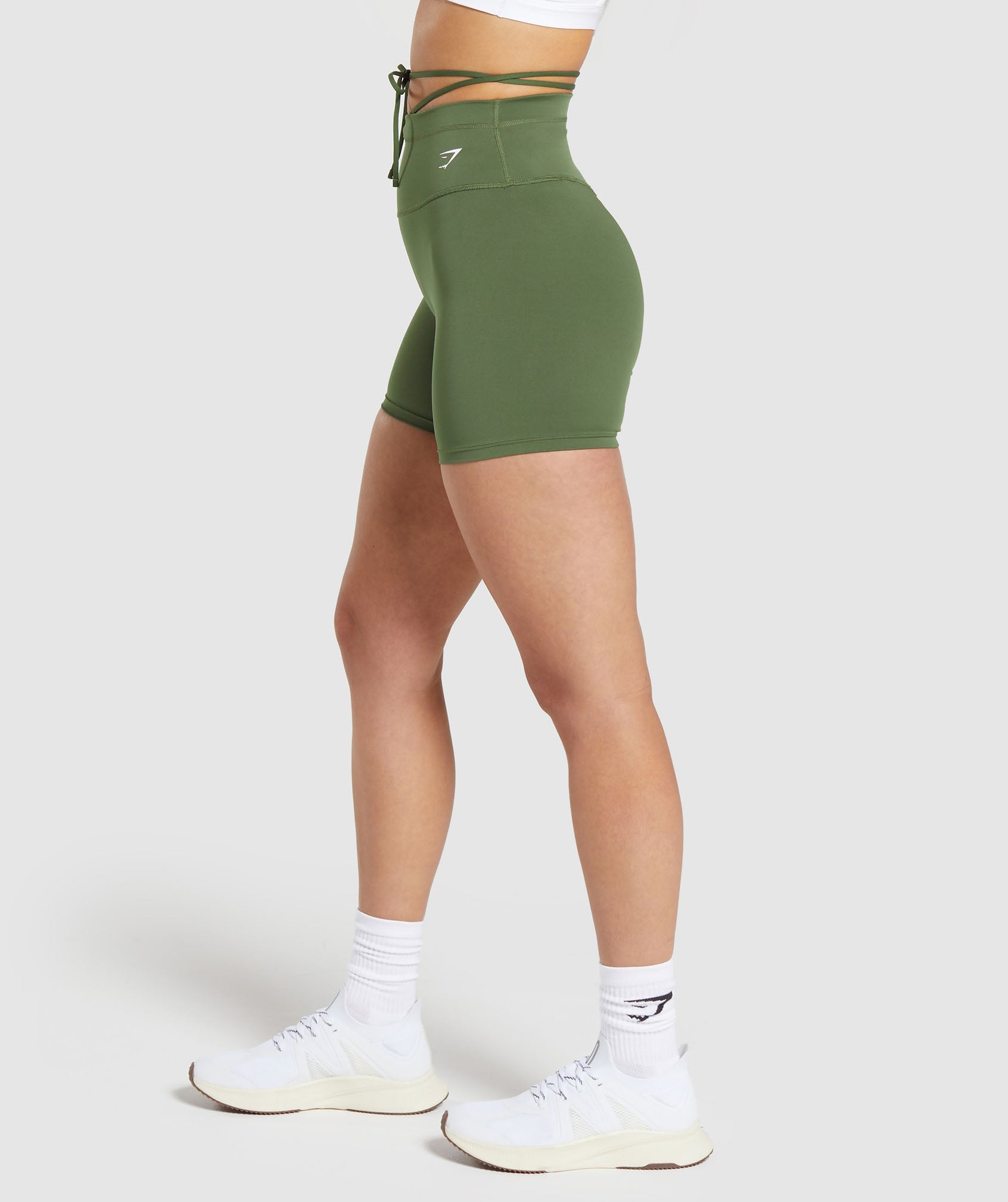 Ribbon Tie Waisted Short in Core Olive - view 3