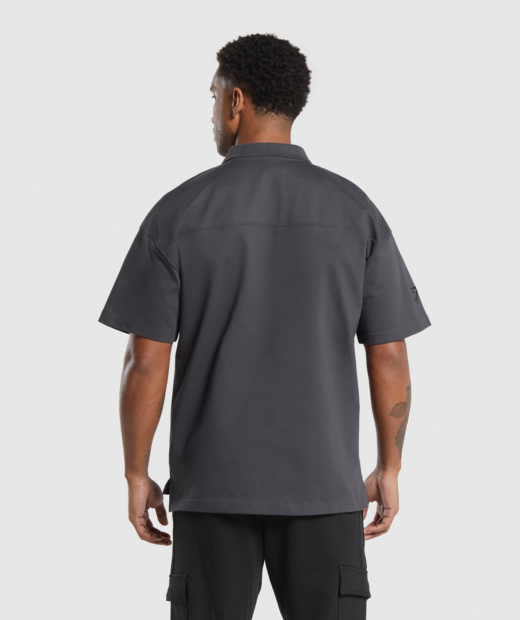 Short Sleeve Polo in Onyx Grey - view 2