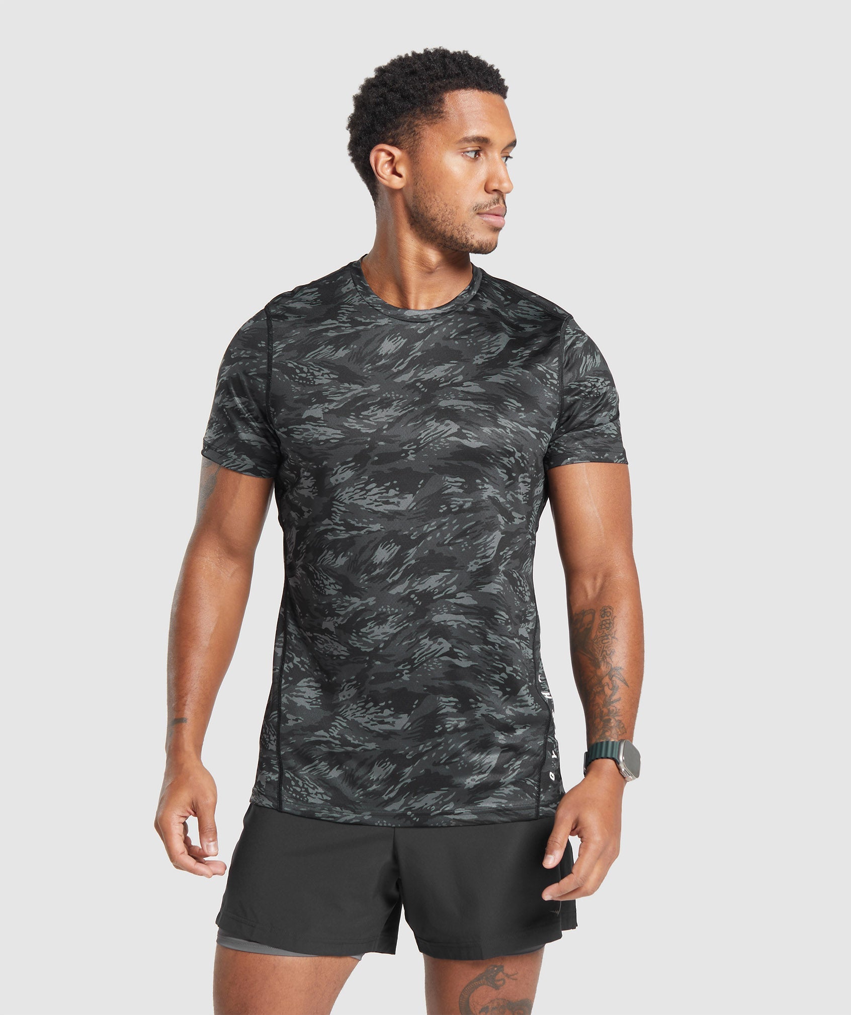 Sport Print T-Shirt in Asphalt Grey