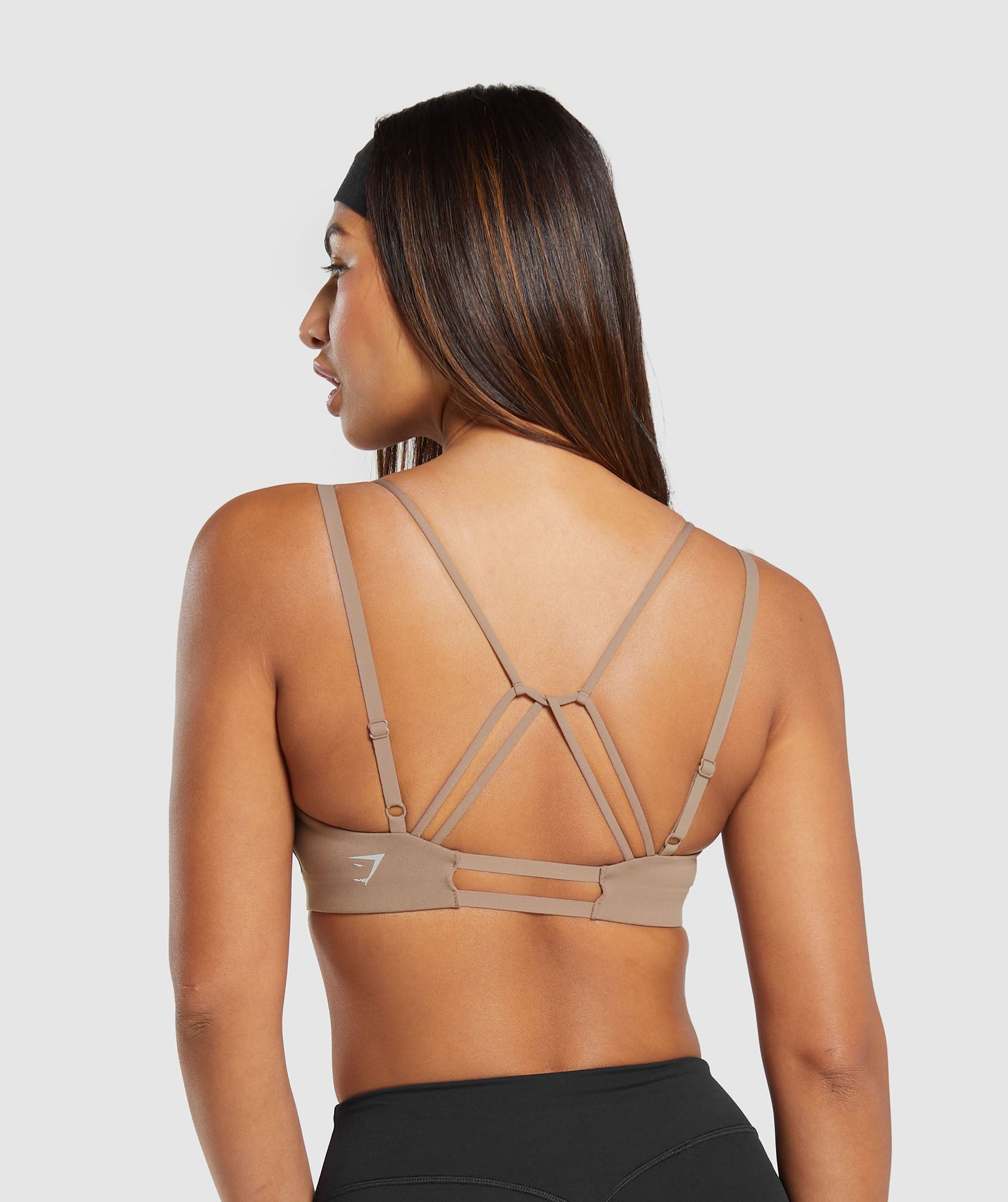 Strappy Back Light Support Sports Bra in Mocha Mauve - view 2