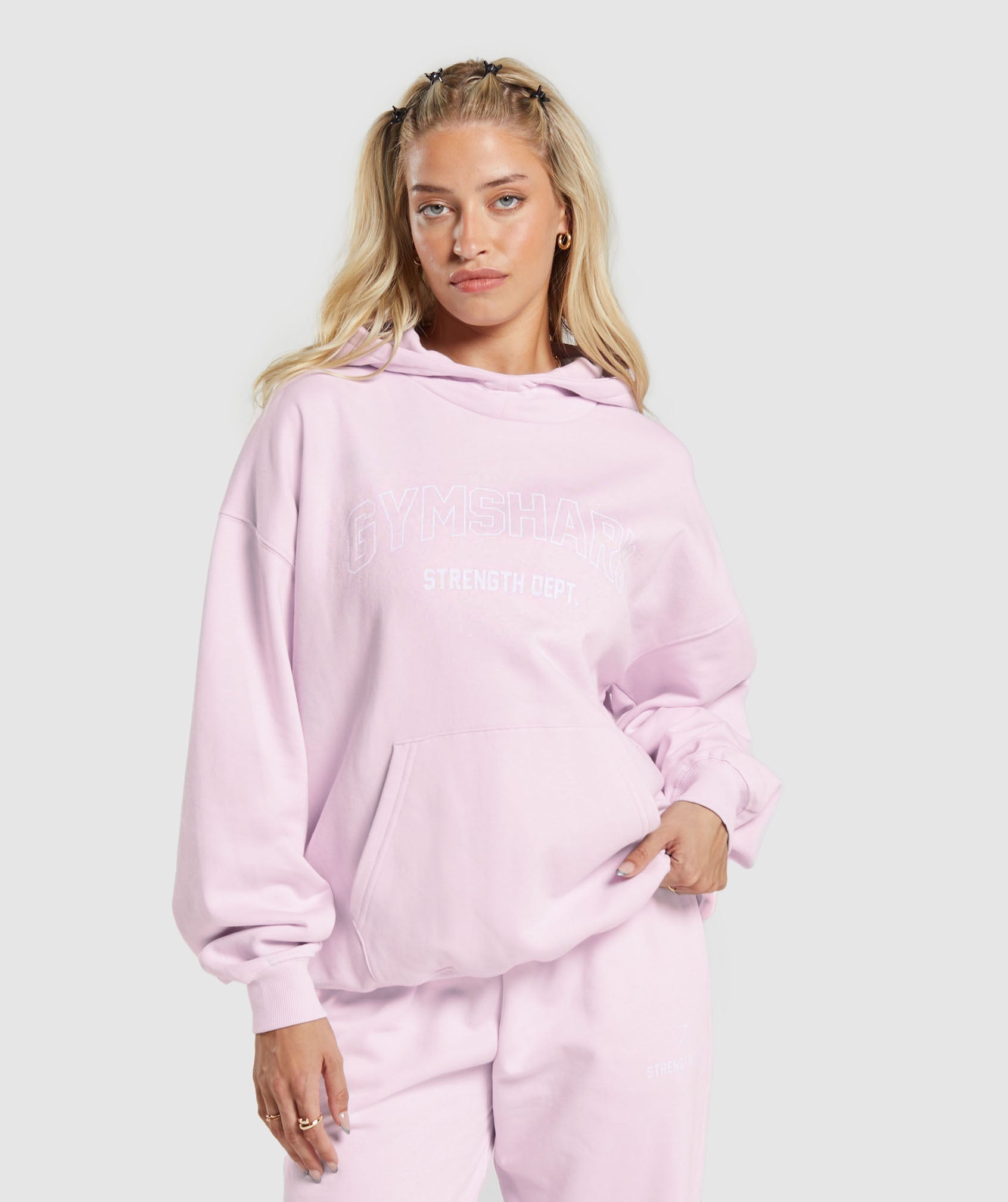 Strength Department Graphic Hoodie in Lemonade Pink - view 1