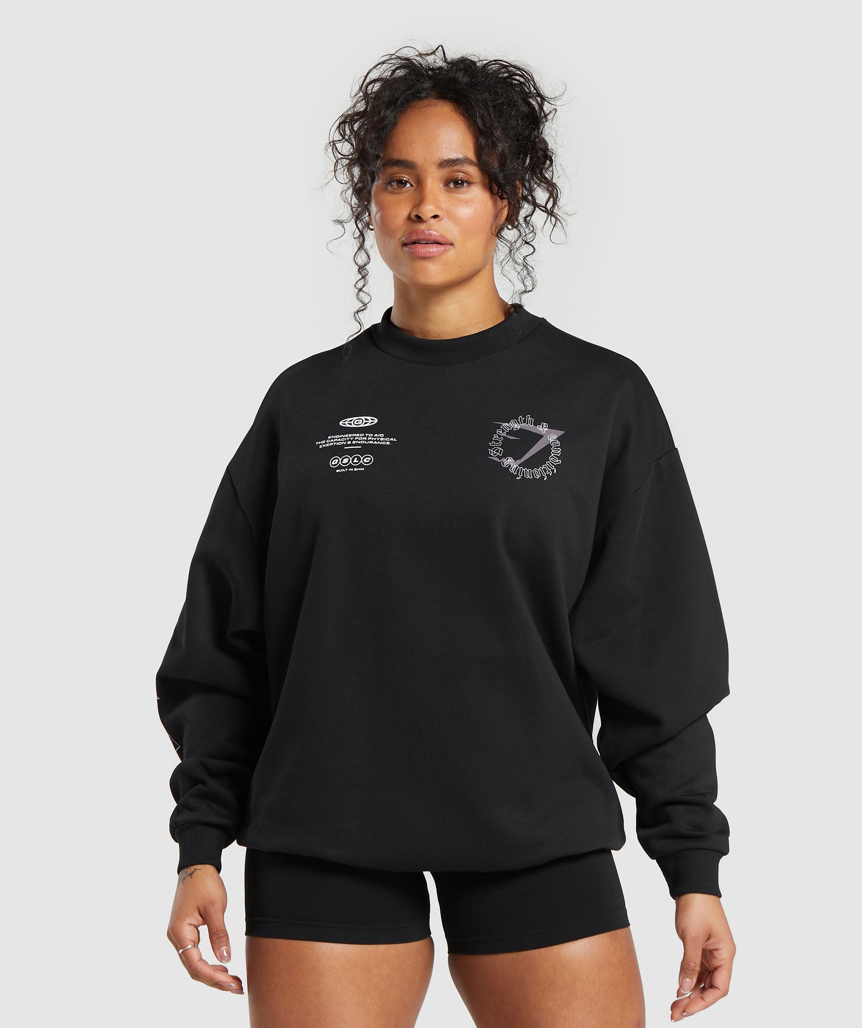 Strength & Conditioning Oversized Sweatshirt in Black - view 1