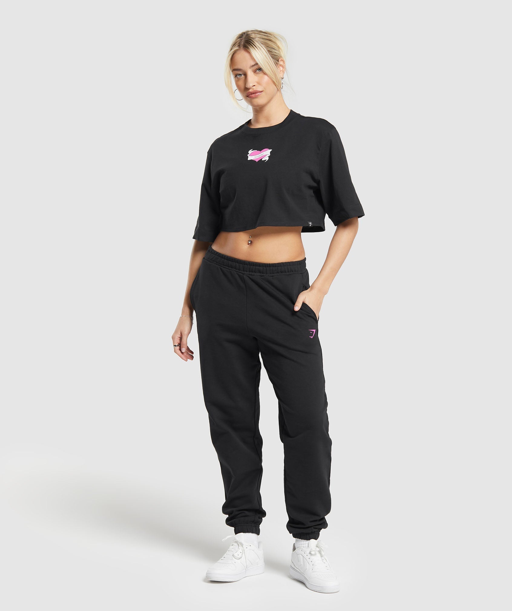 Tattoo Oversized Crop Top in Black - view 4