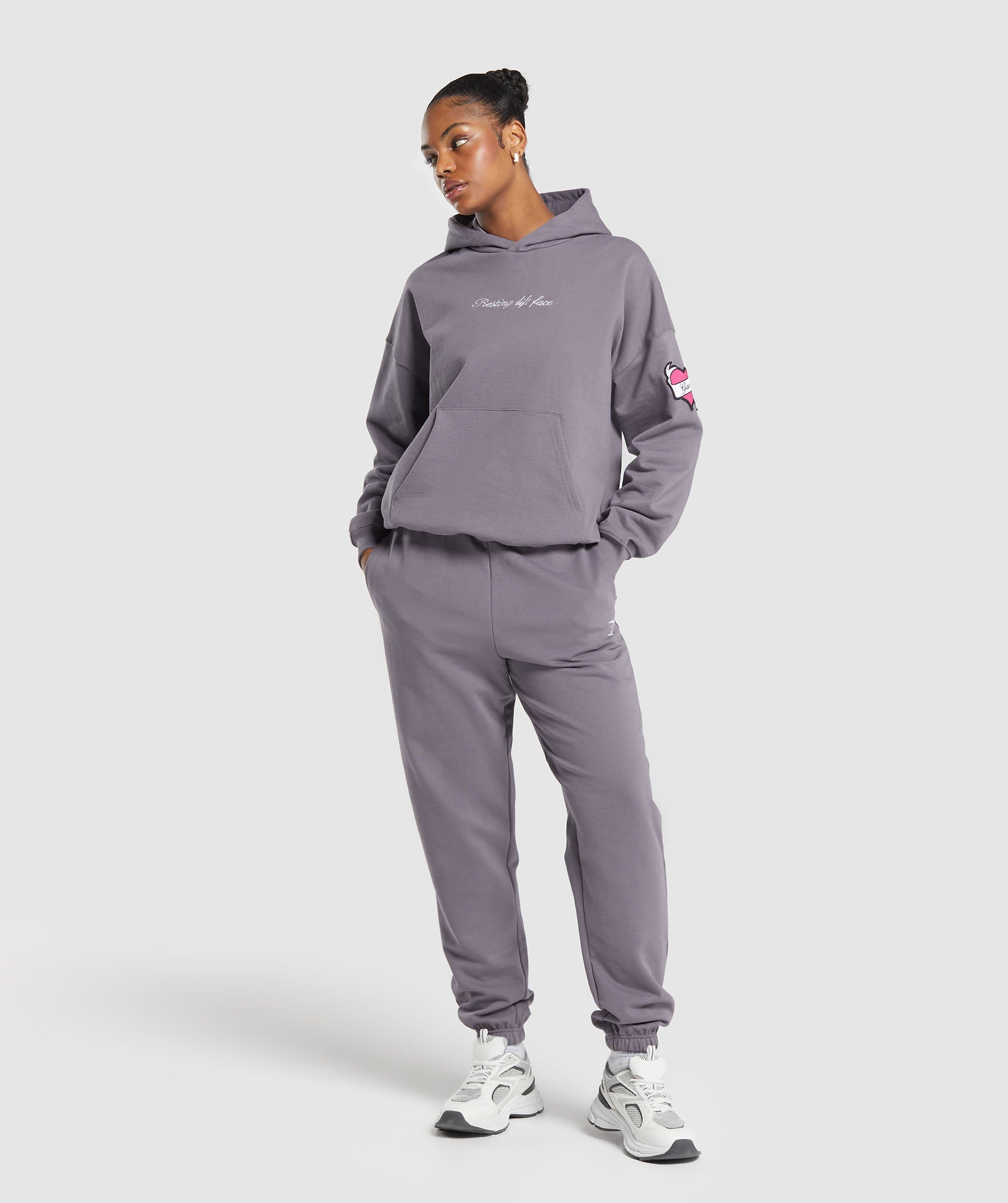 Tattoo Oversized Hoodie in Fog Purple - view 4