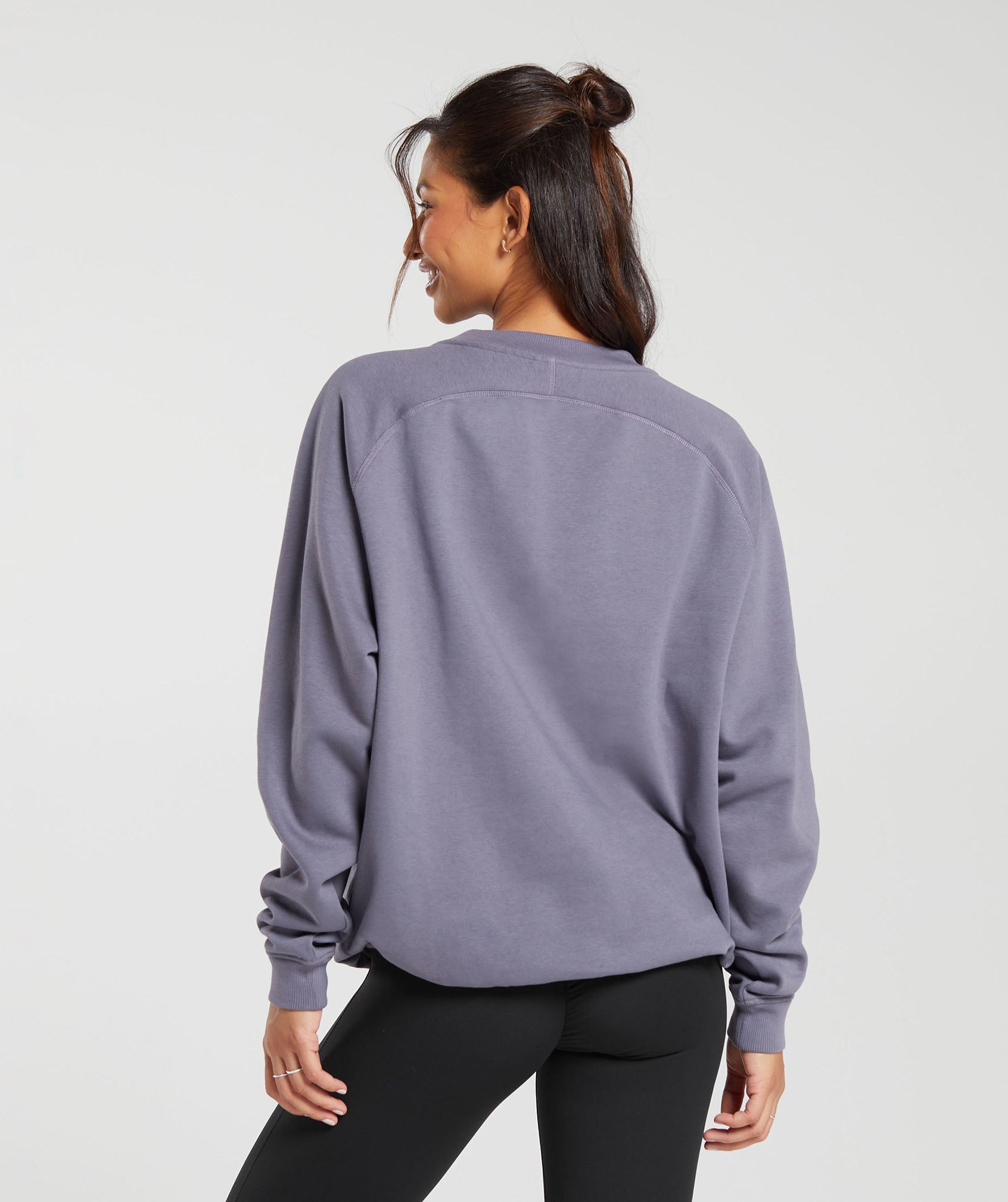 Training Oversized Fleece Sweatshirt in Dewberry Purple - view 2