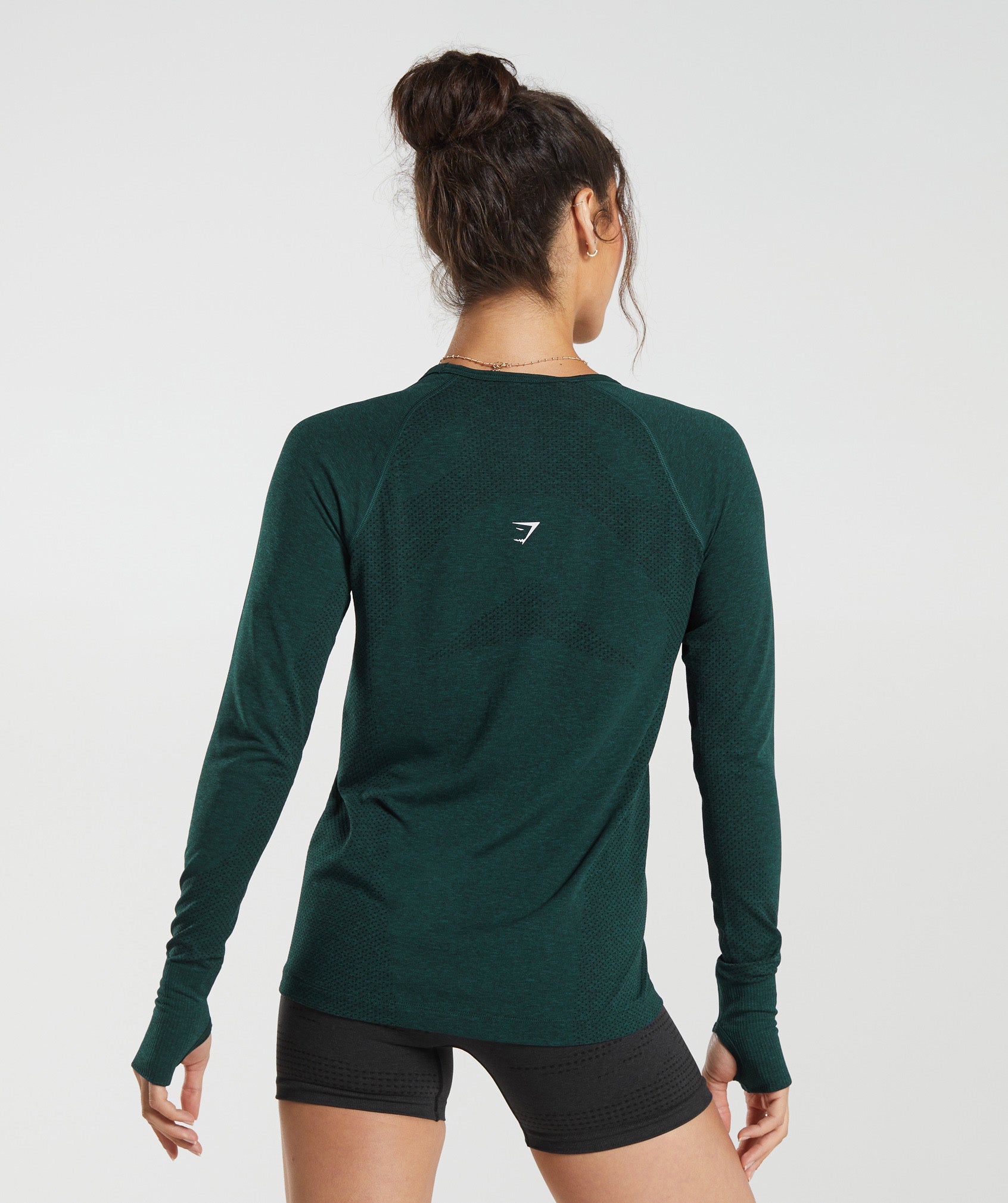 Vital Seamless 2.0 Light Long Sleeve Top in Deep Teal Marl - view 2