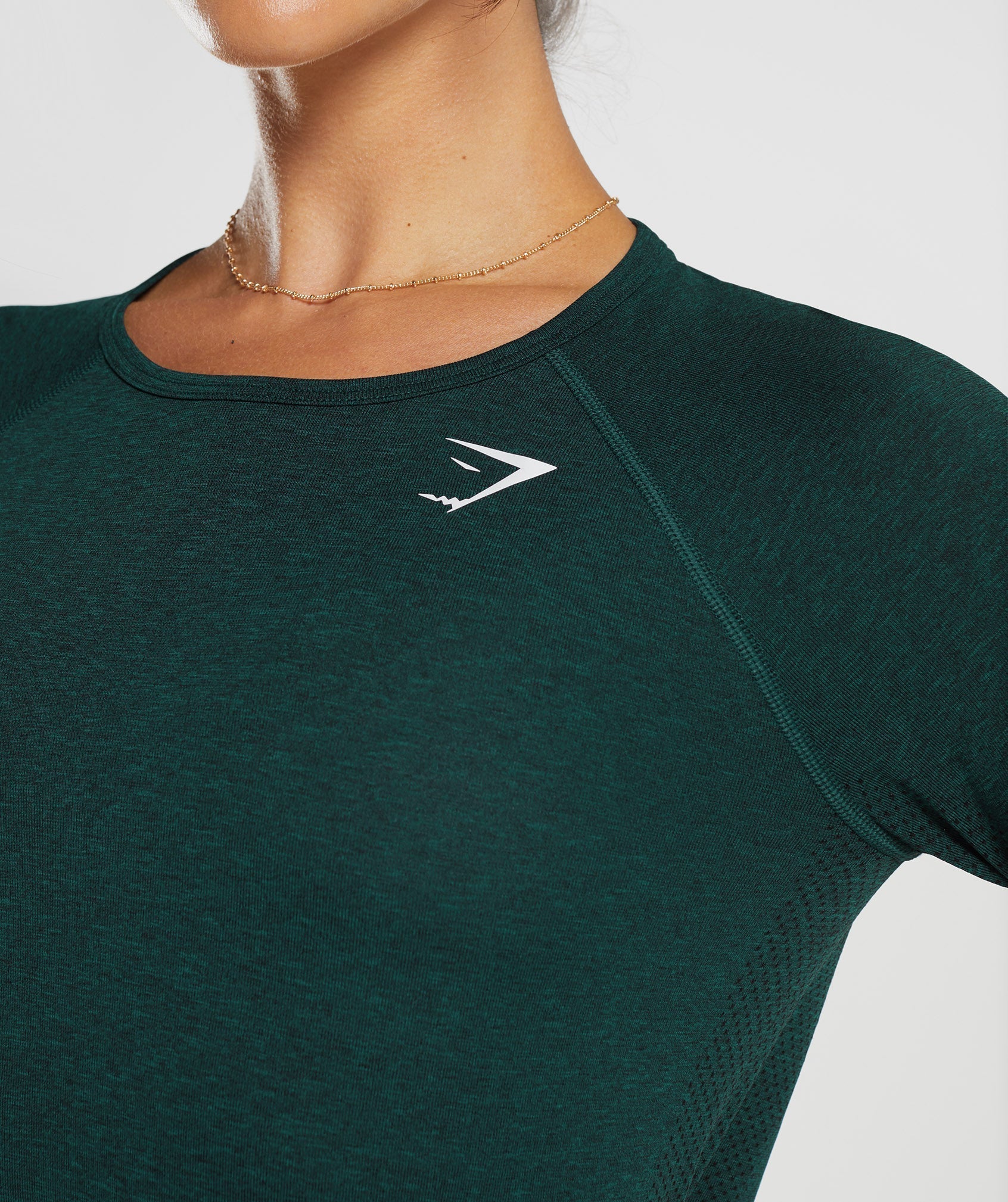 Vital Seamless 2.0 Light Long Sleeve Top in Deep Teal Marl - view 3