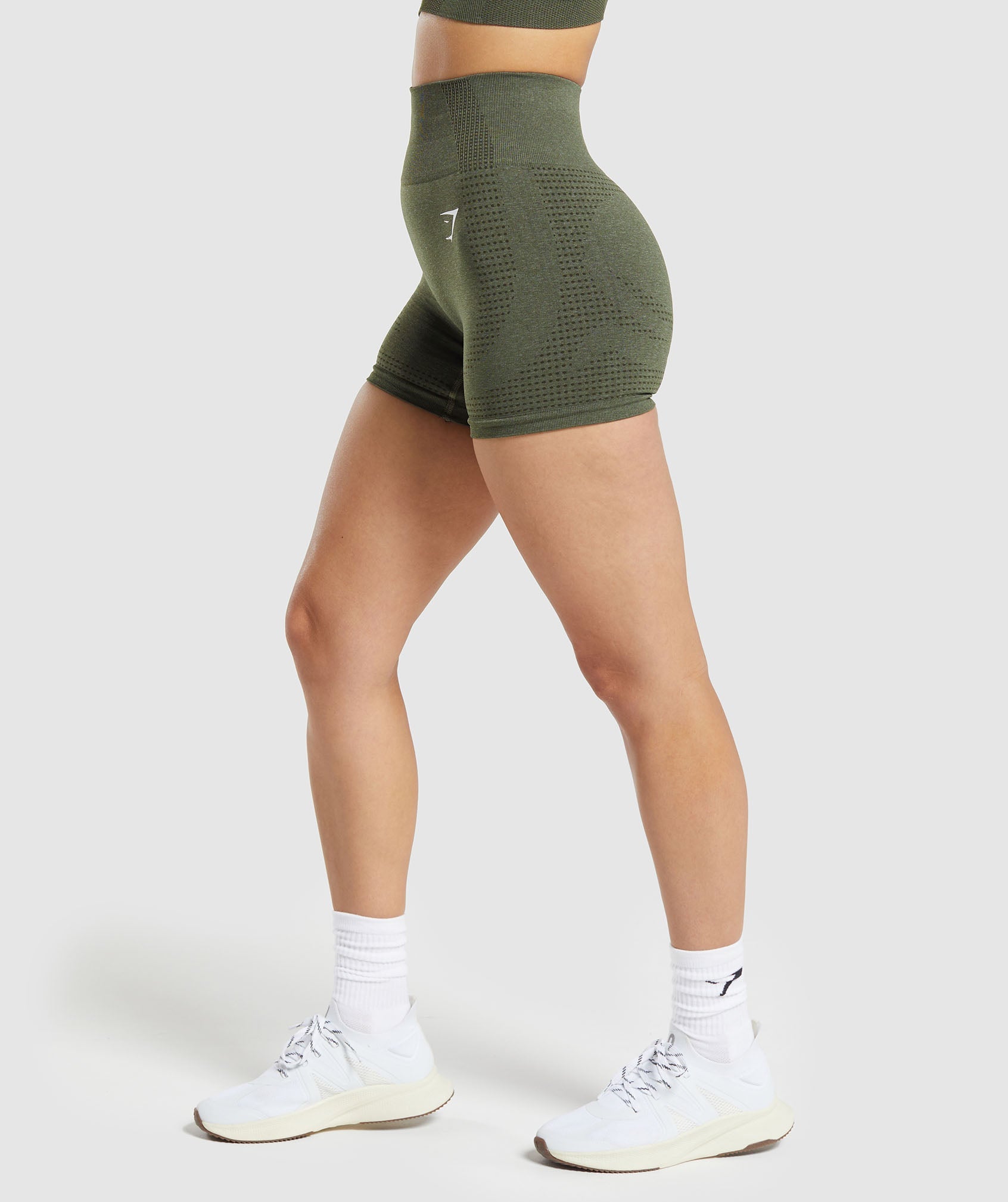 Vital Seamless 2.0 Shorts in Base Green Marl - view 3