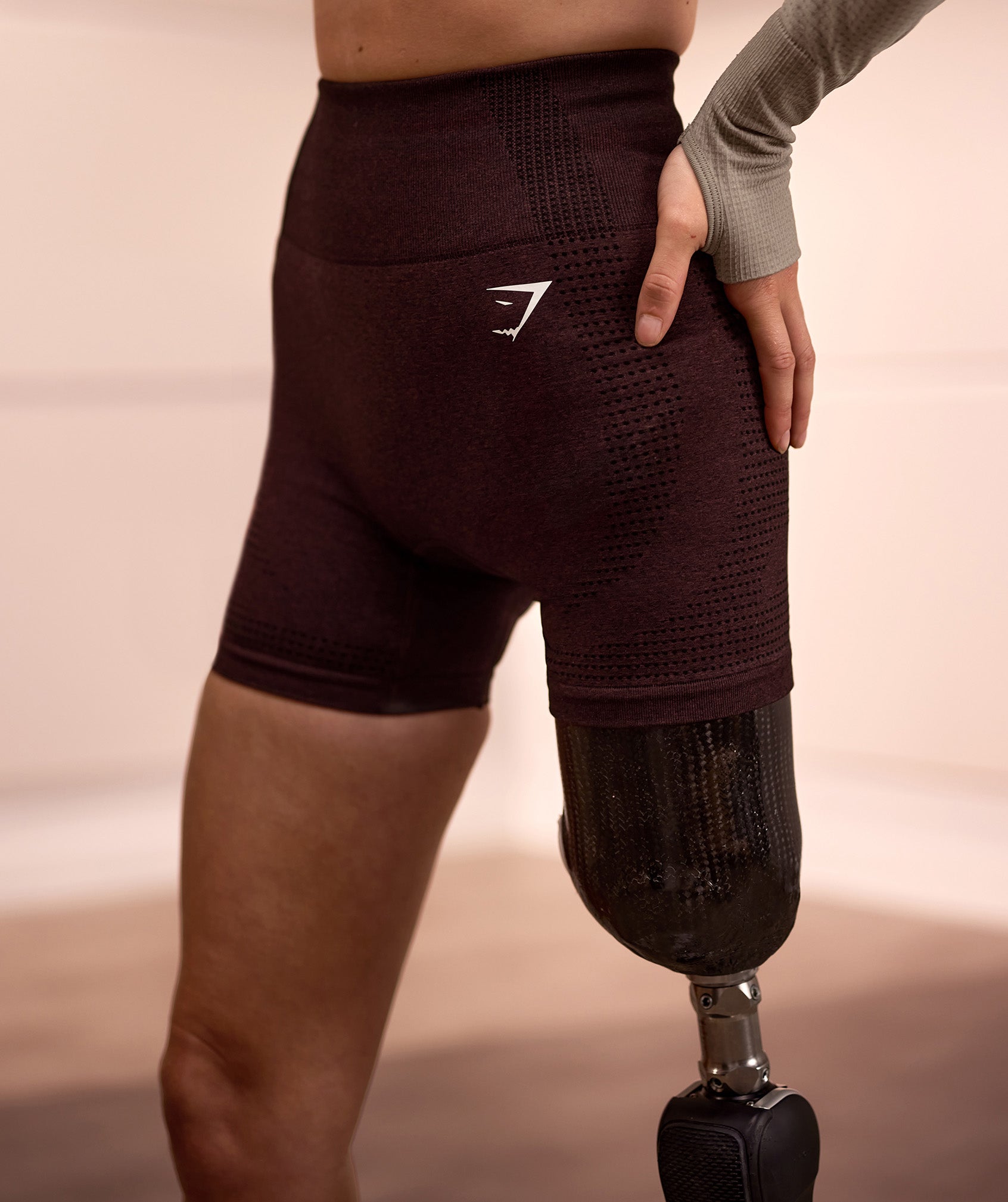 Vital Seamless 2.0 Shorts in Cherry Brown Marl - view 1
