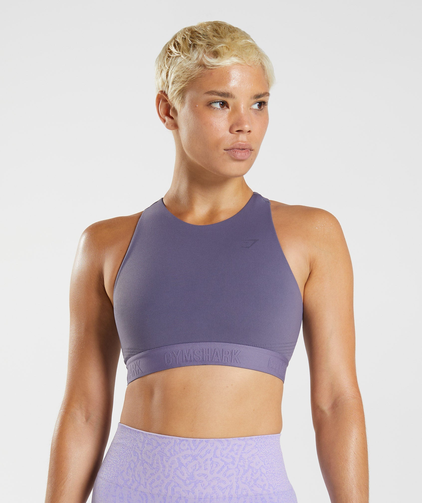 315 Performance High Neck Sports Bra in Mercury Purple/Shaded Lilac - view 1
