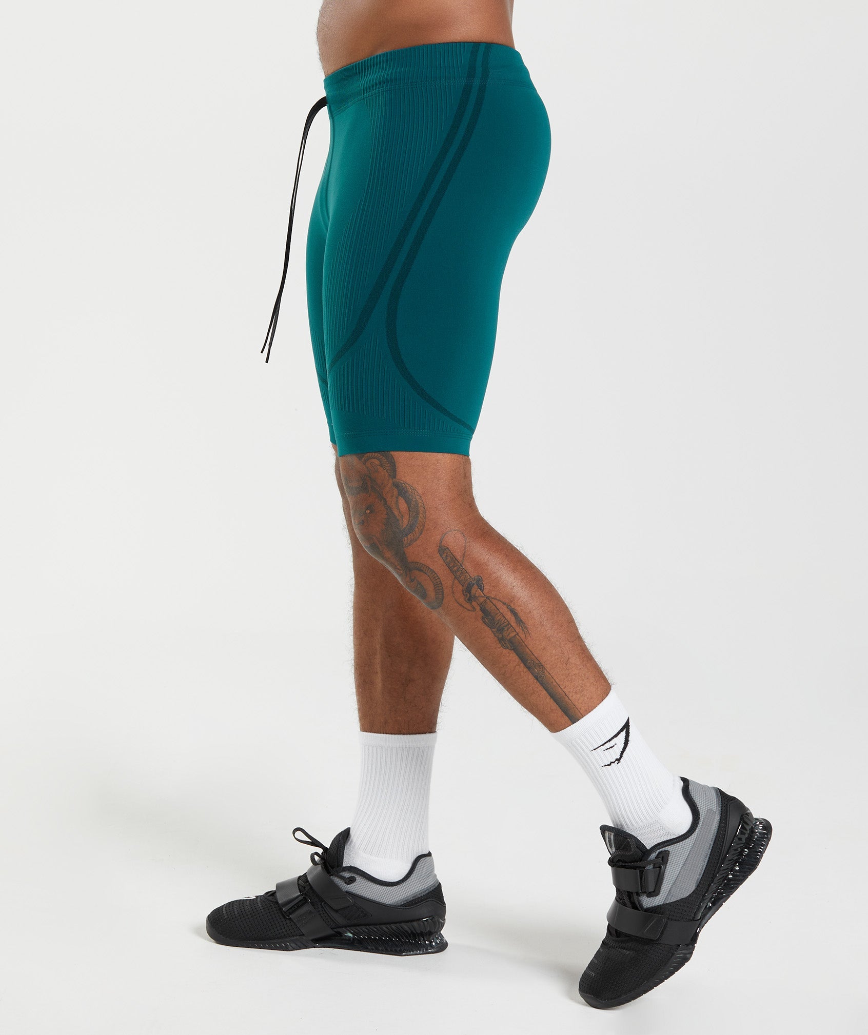 315 Seamless 1/2 Shorts in Winter Teal/Black - view 3