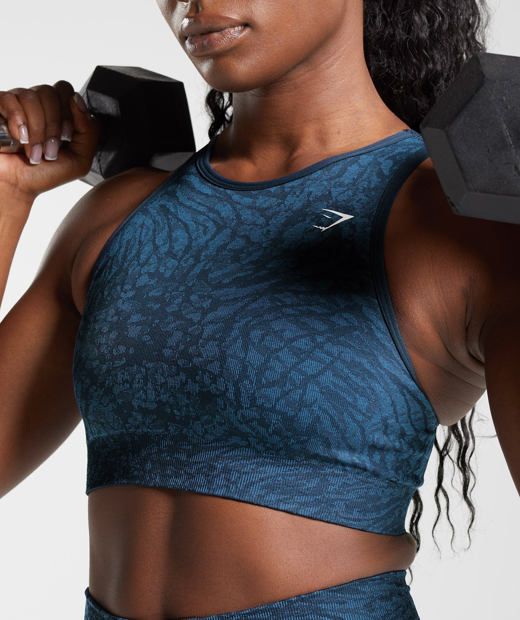 Adapt Animal Seamless Sports Bra in Wild | Navy - view 8