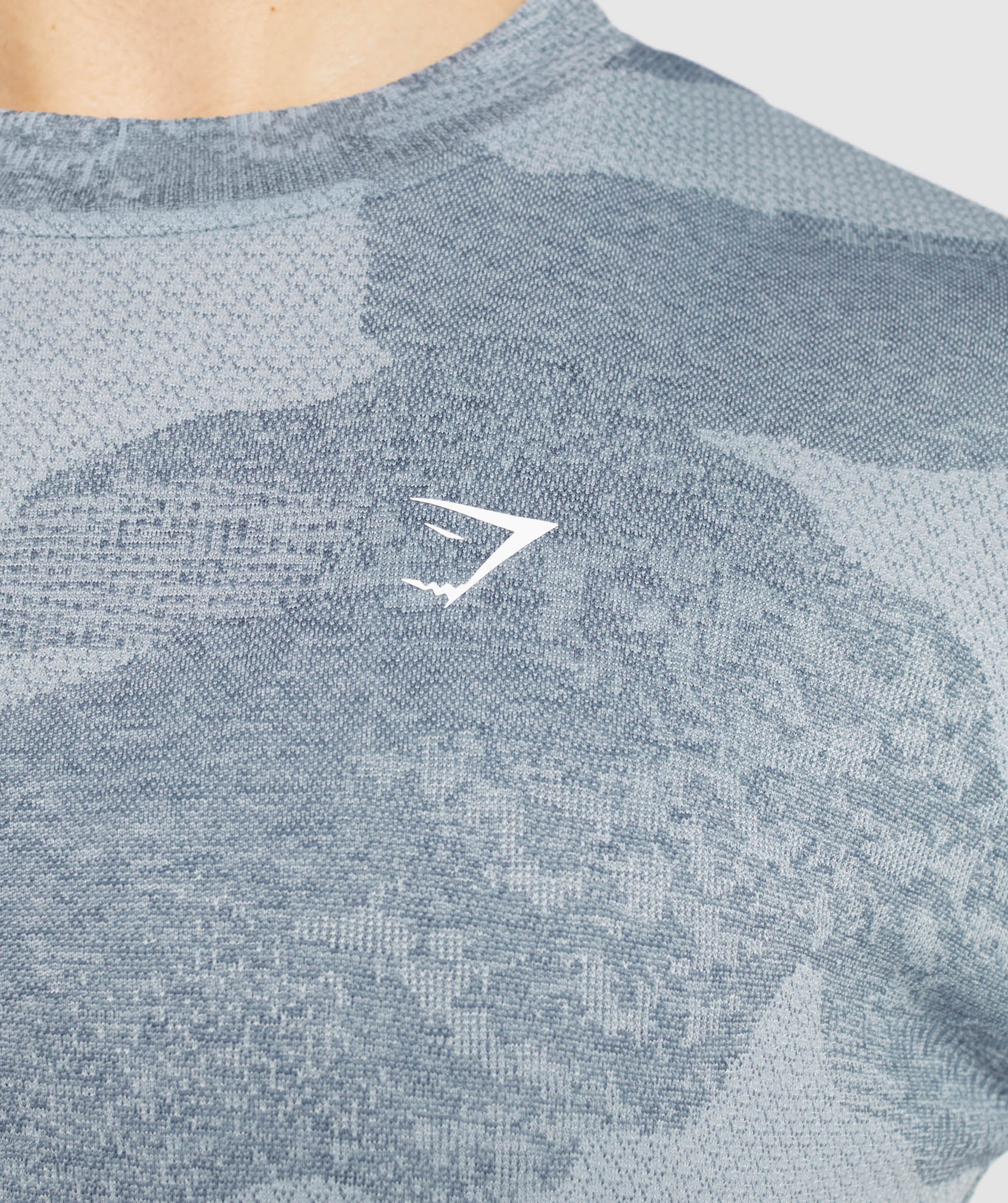 Adapt Camo Seamless Long Sleeve Top in River Stone Grey/Evening Blue