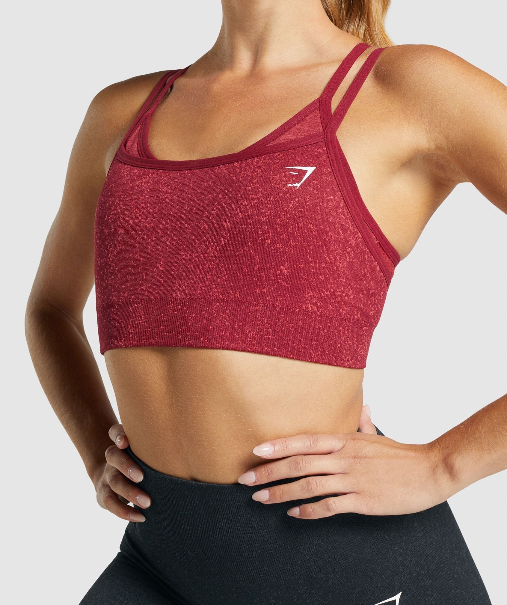 Adapt Fleck Seamless Sports Bra in Mineral | Burgundy - view 7