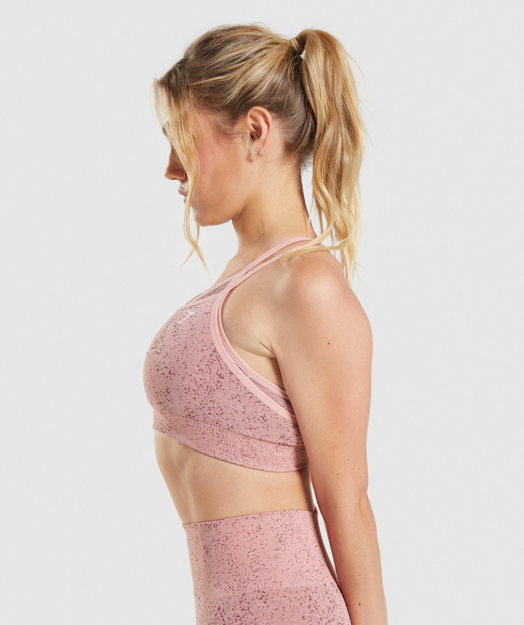 Adapt Fleck Seamless Sports Bra in Mineral | Paige Pink - view 3