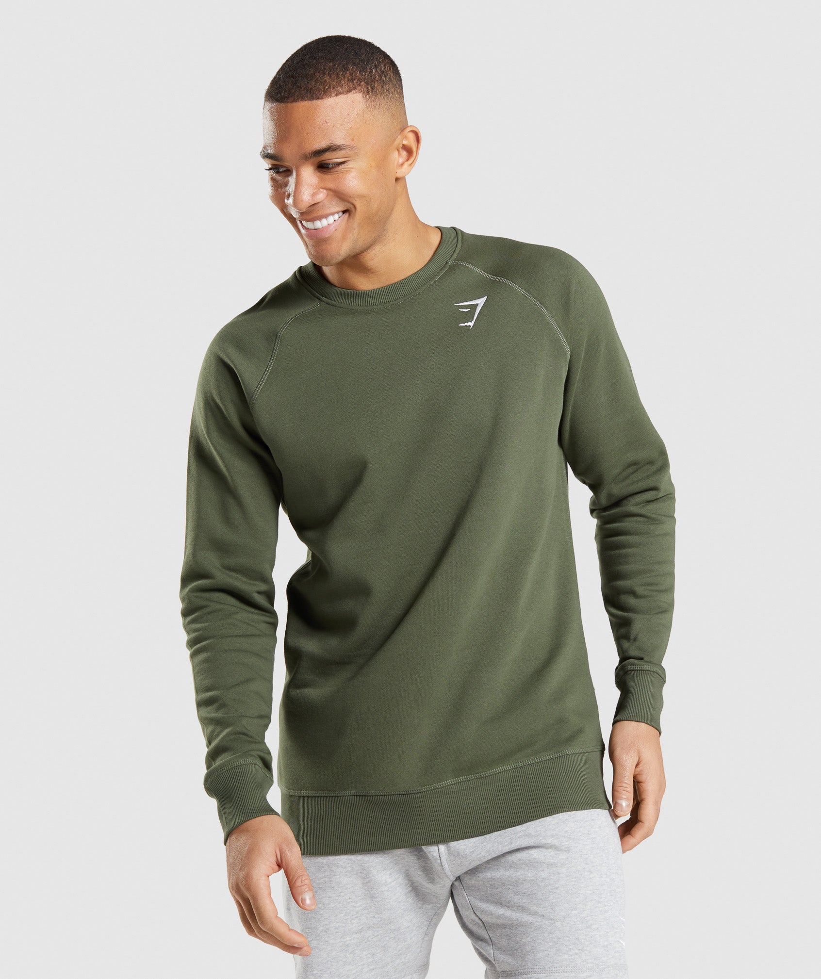 Gymshark Crest Sweatshirt - Light Grey Marl