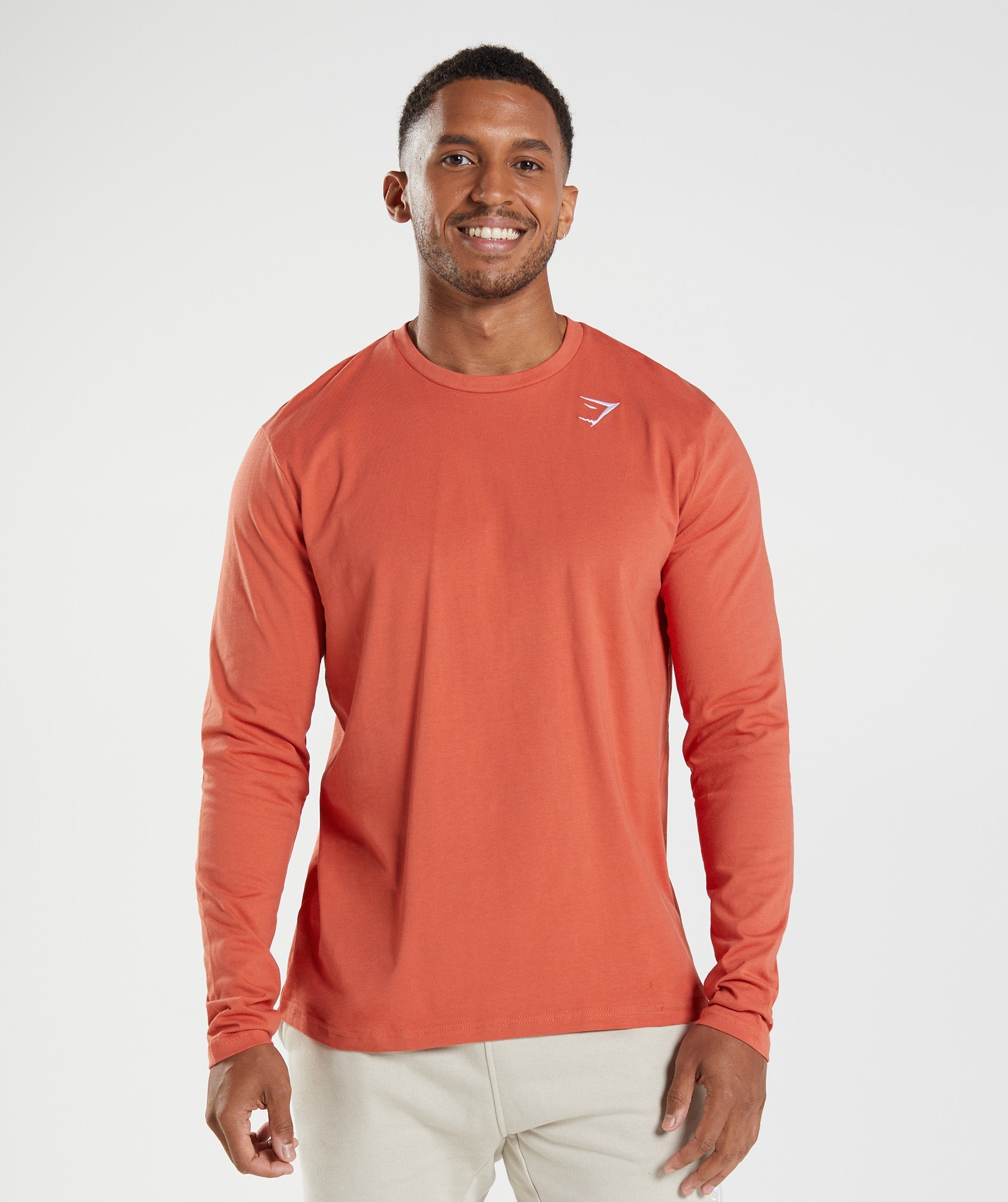 Crest Long Sleeve T-Shirt in Storm Red