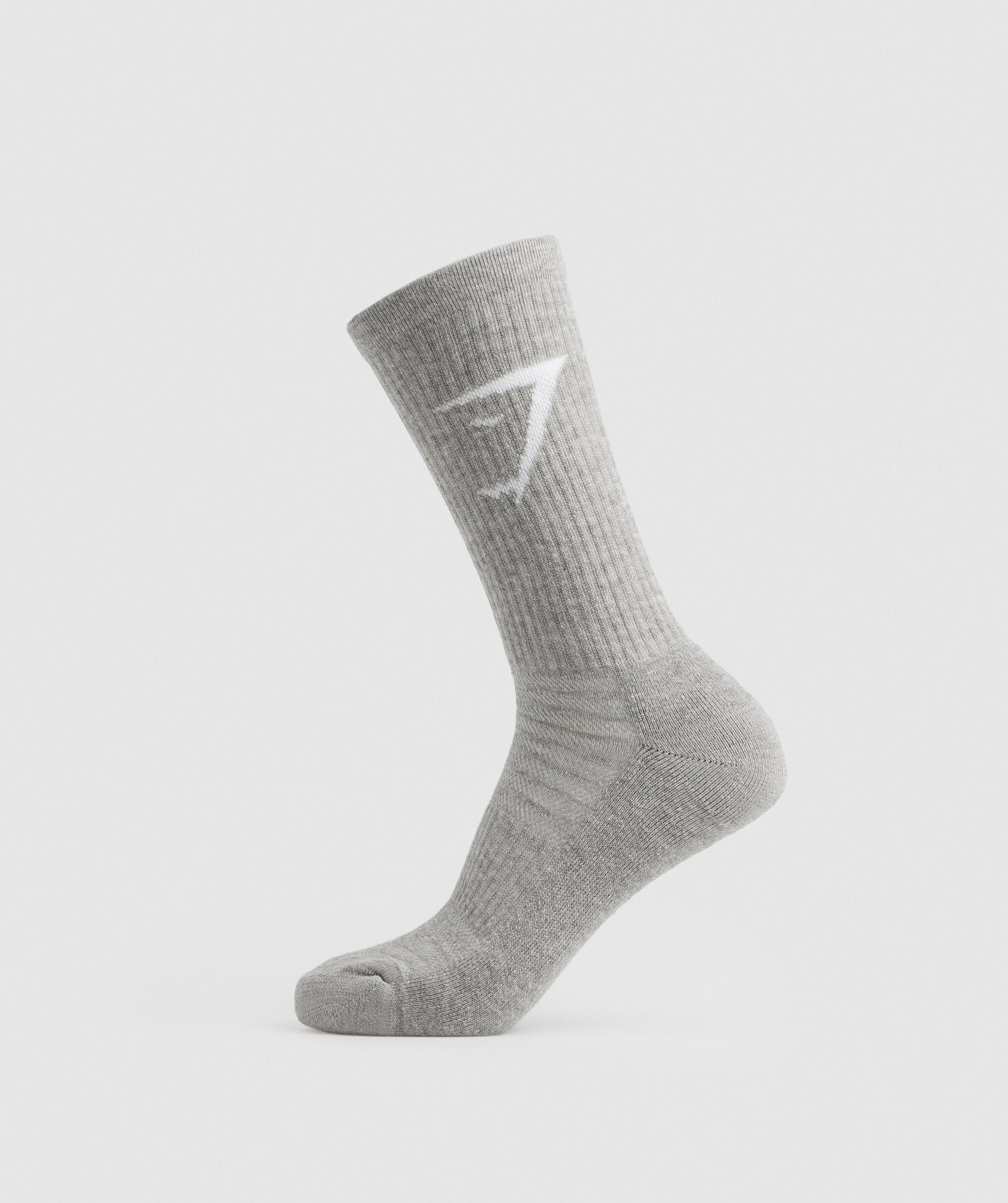 Gymshark Crew Socks 3pk - Black/Light Grey Marl/Reactive Green