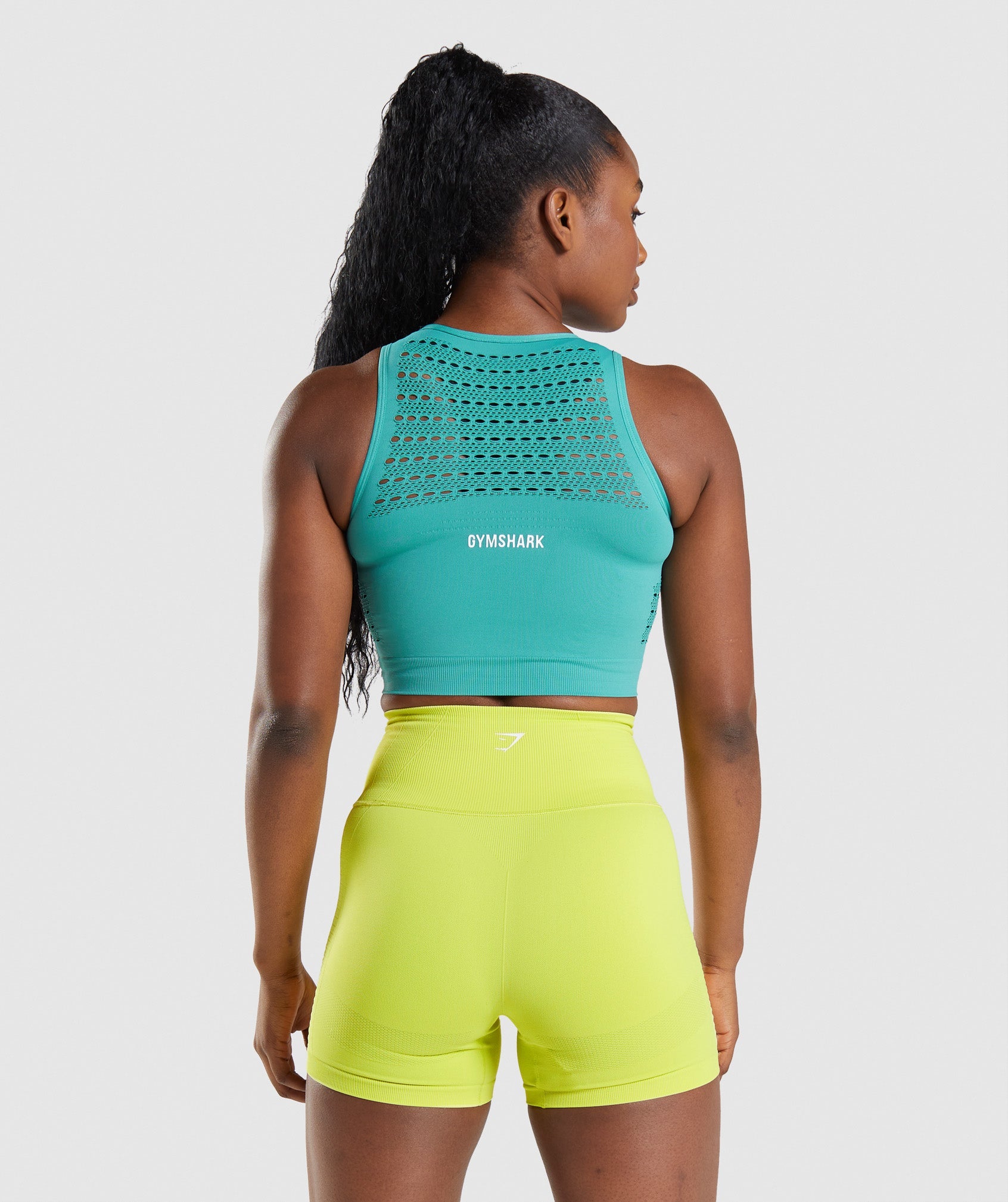 Energy Seamless Crop Top in Fauna Teal - view 2