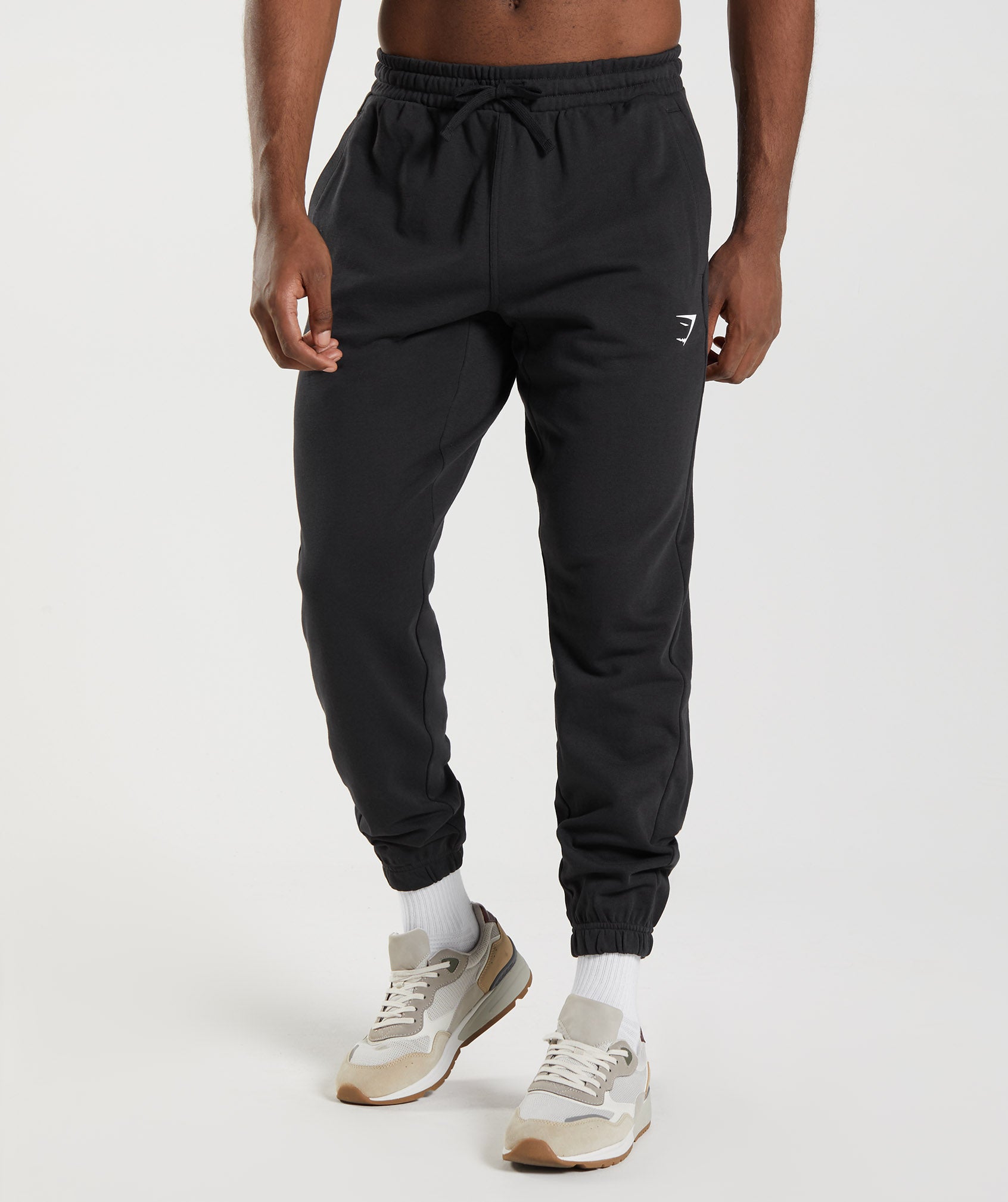 Gymshark, Pants, Gymshark Black Crest Joggers Mens Large Slim Fit Brushed  Fabric Loungewear Pants