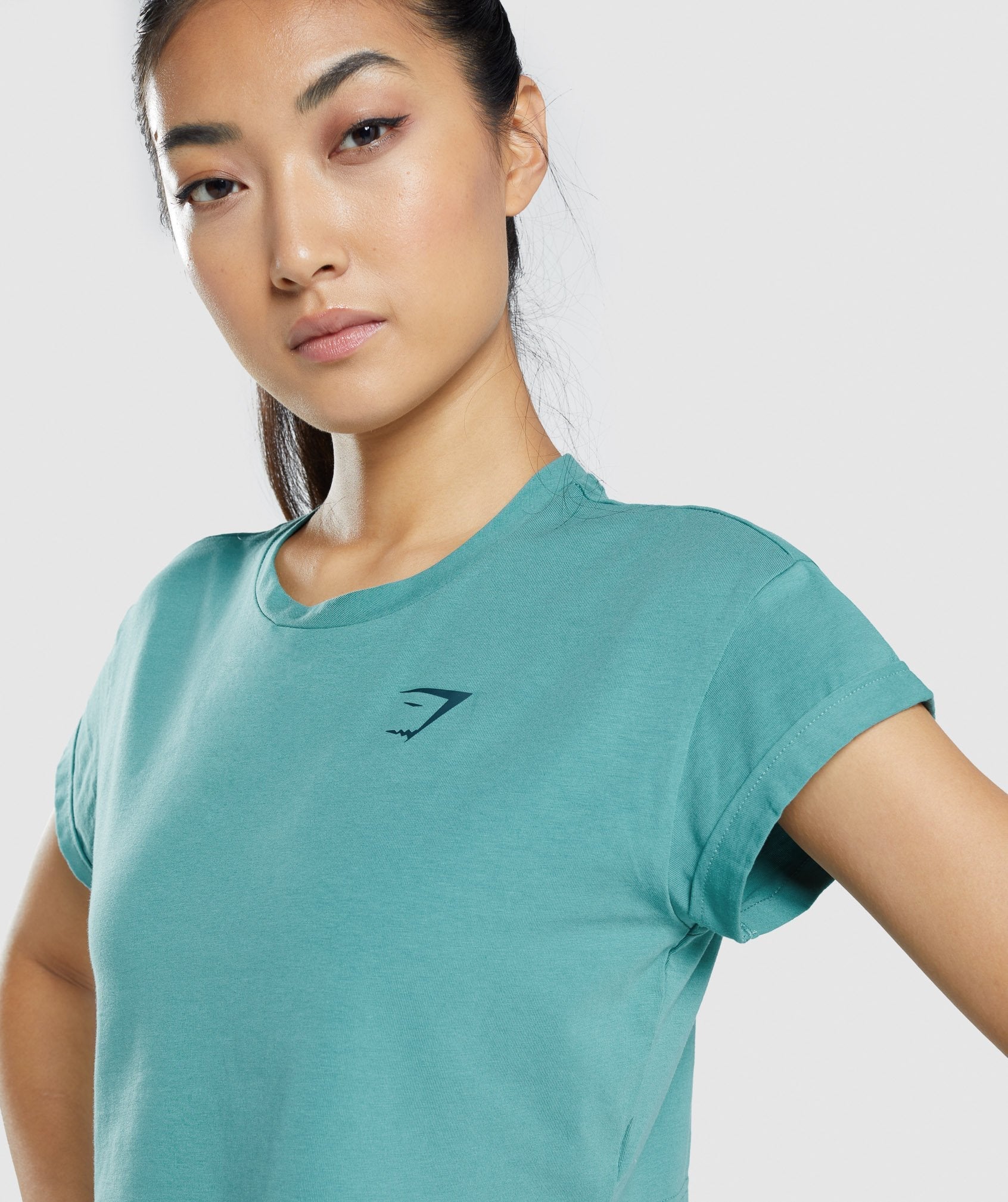 Animal Graphic Crop T-Shirt in Teal - view 6