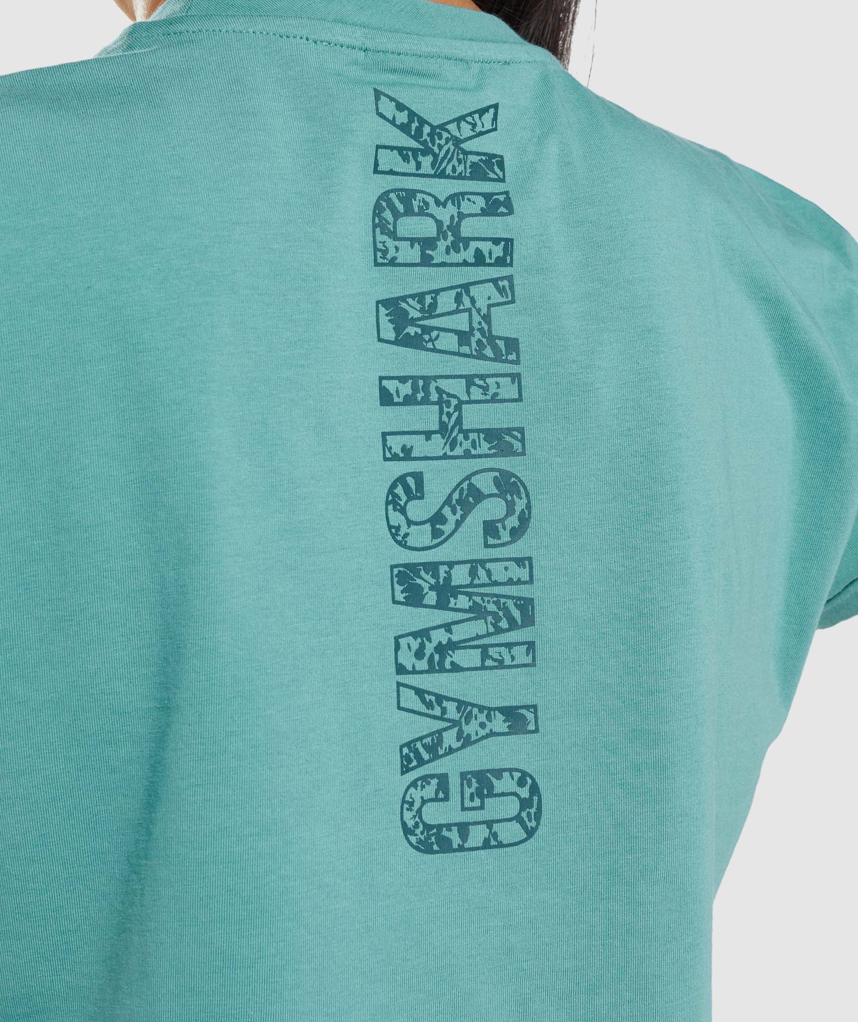 Animal Graphic Crop T-Shirt in Teal - view 7