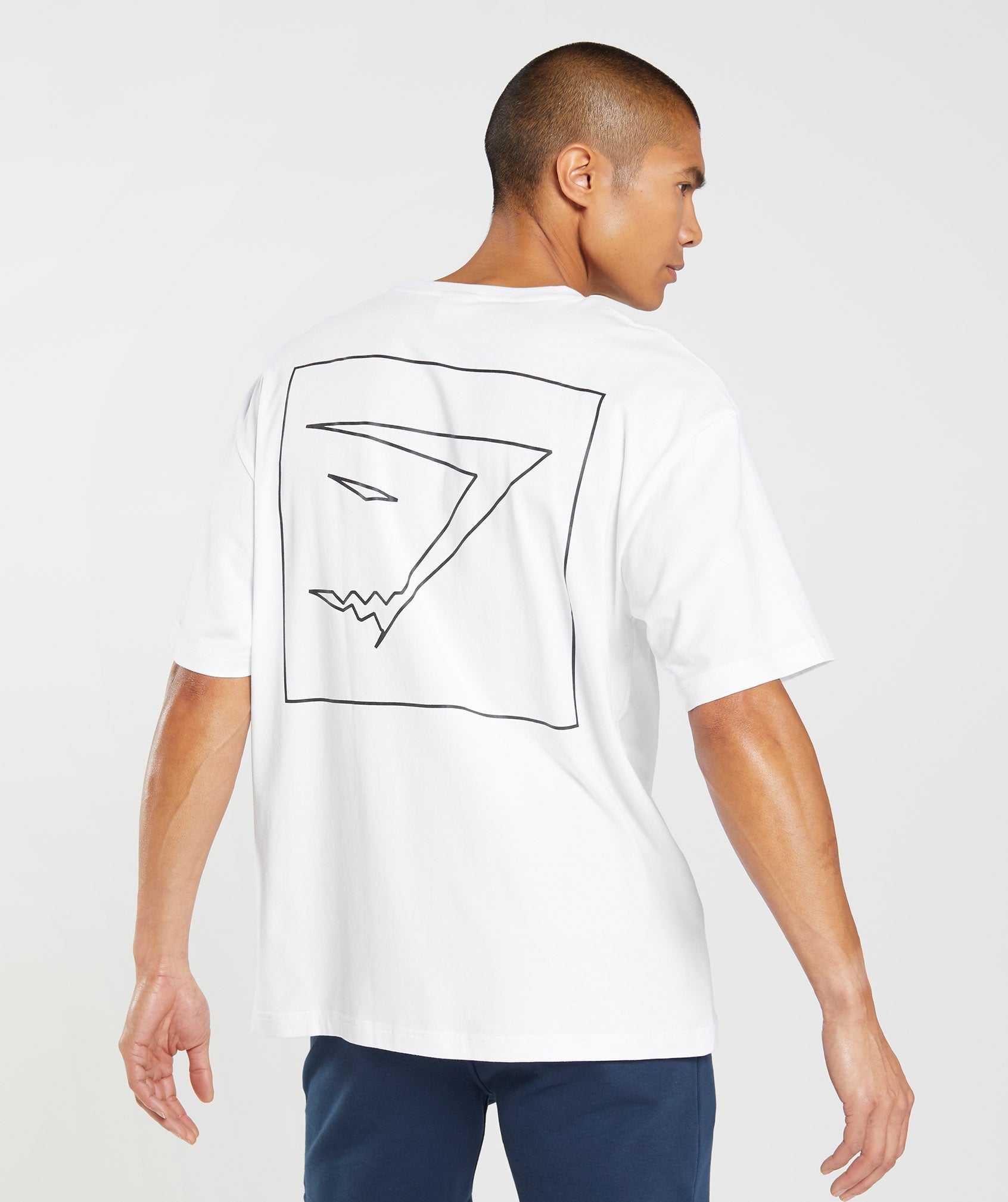 Outline Oversized T-Shirt in White - view 1