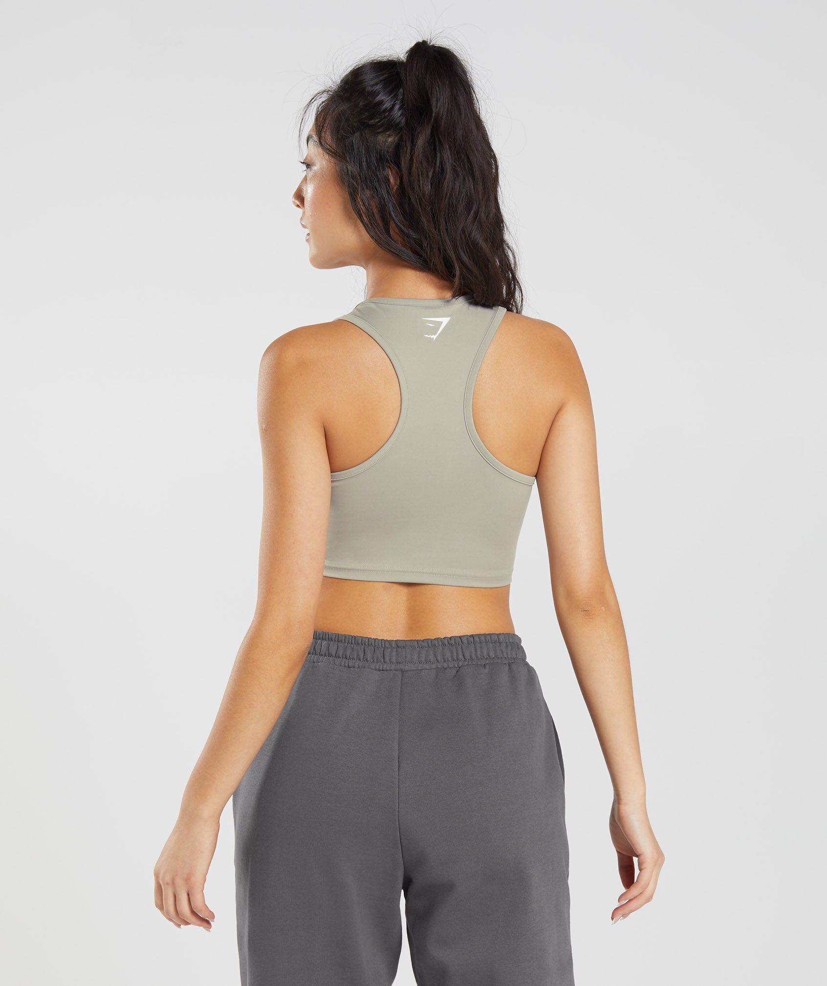 Activated Graphic Crop Tank in Ecru Brown - view 2