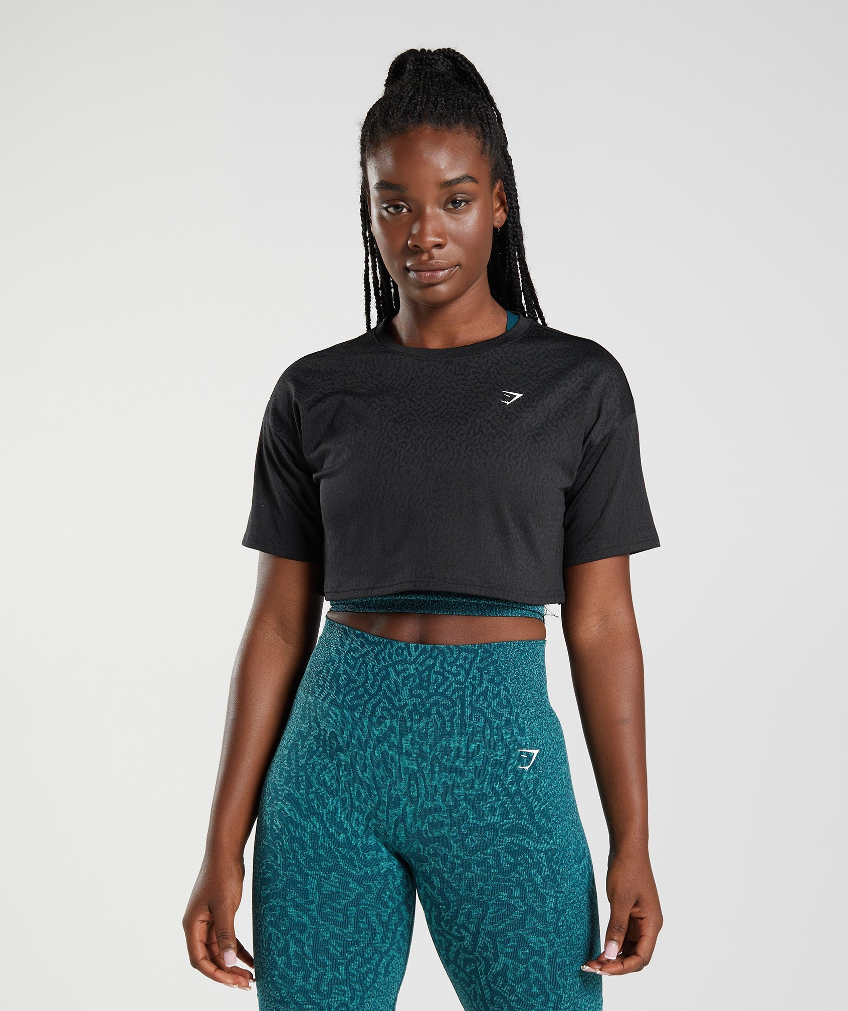 Adapt Animal Seamless Crop Top in Reef | Black - view 1