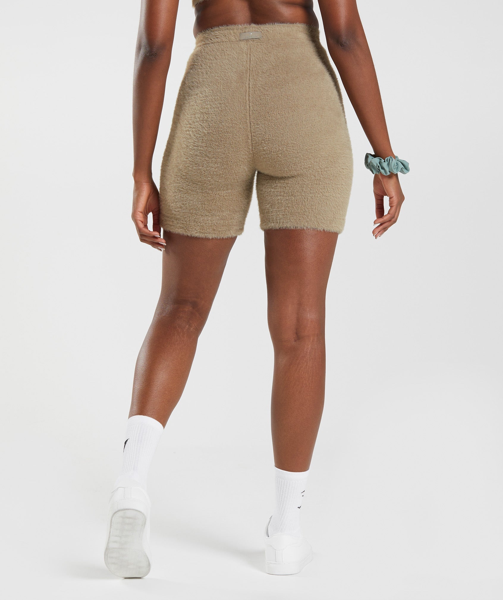 Whitney Eyelash Knit Shorts in Cement Brown