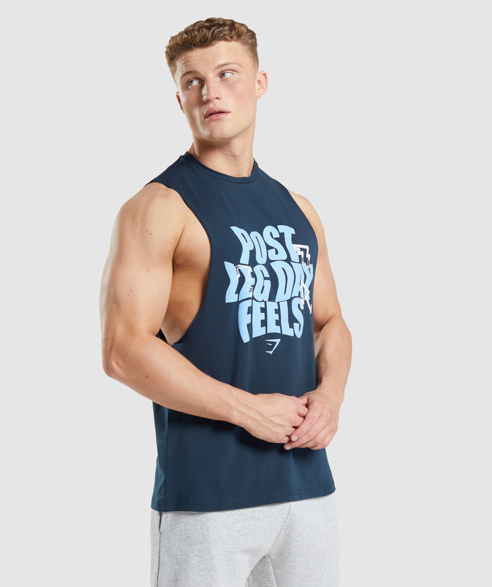 Leg Day Drop Arm Tank in Navy - view 1