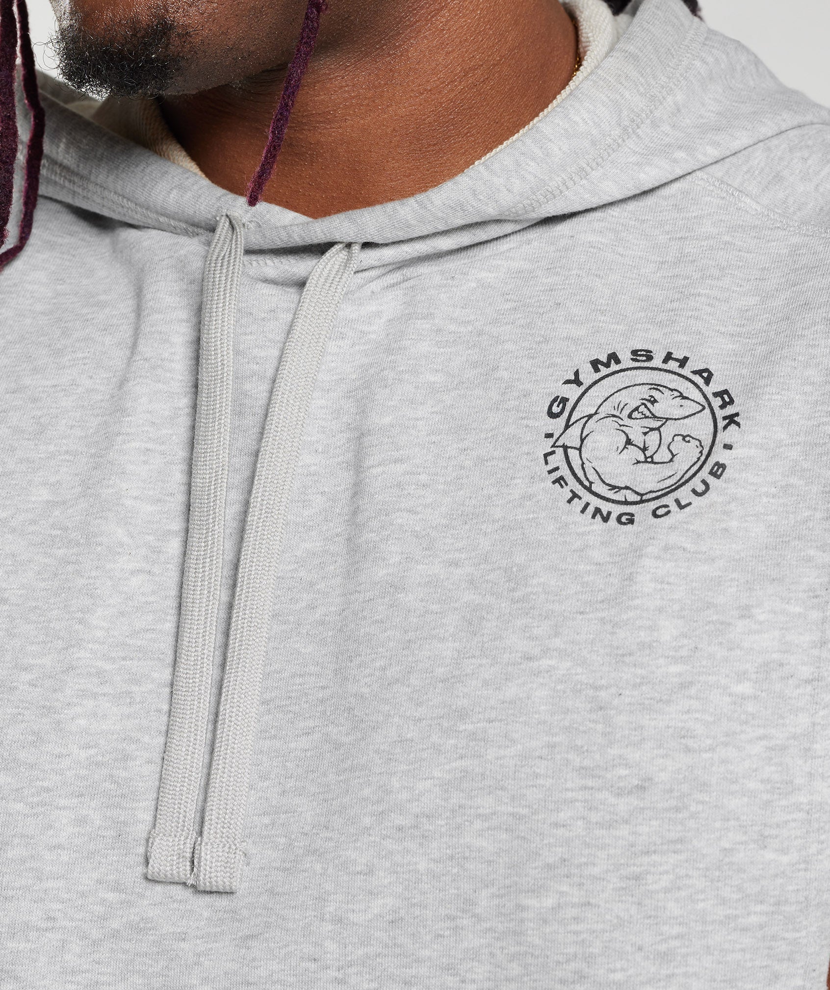 Legacy Drop Arm Hoodie in Light Grey Marl - view 5