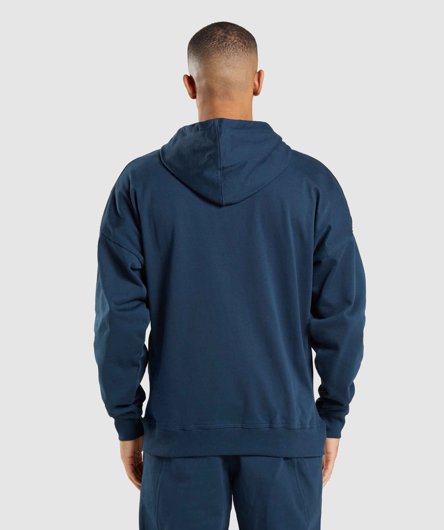 Essential Oversized Zip Up Hoodie in Navy - view 2