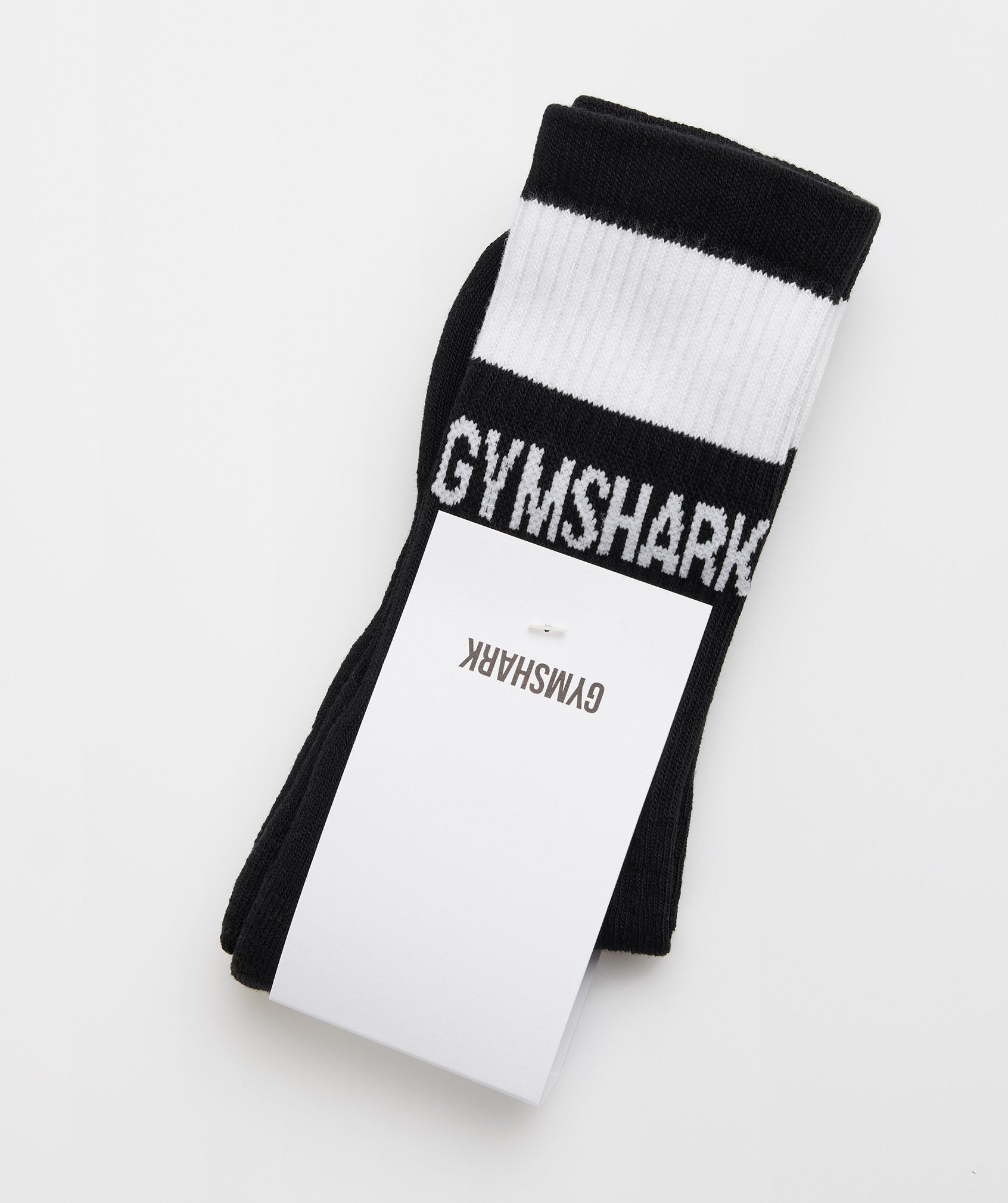 Premium Jacquard Single Socks in Black/White - view 2