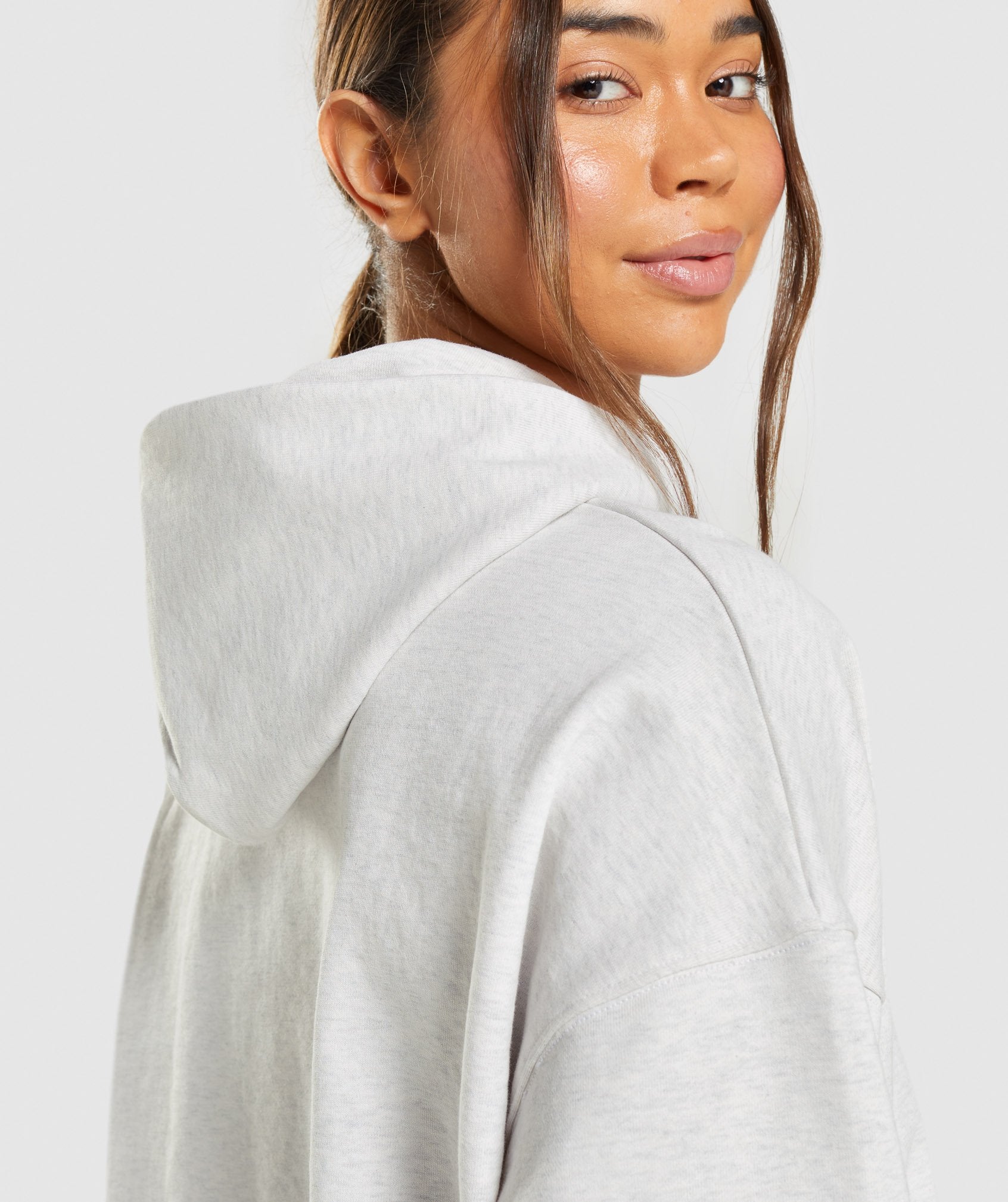 Rest Day Sweats Hoodie in White Marl - view 5