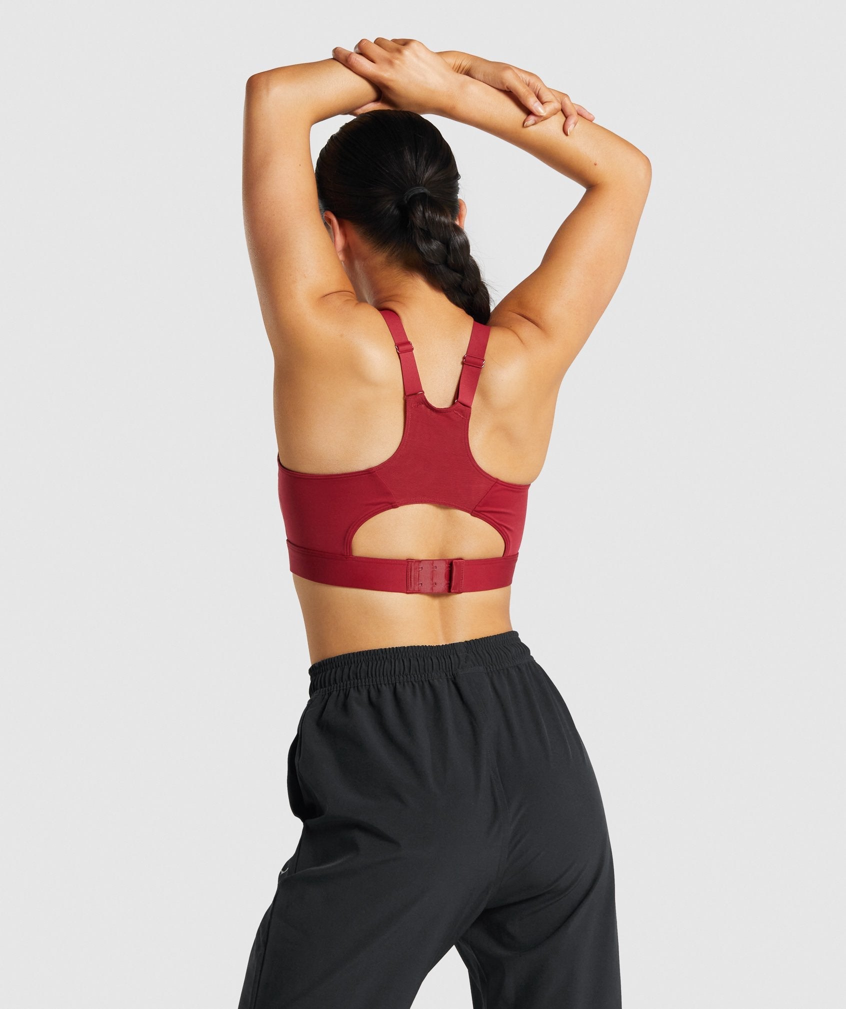 Racer Back Sports Bra in Burgundy - view 2