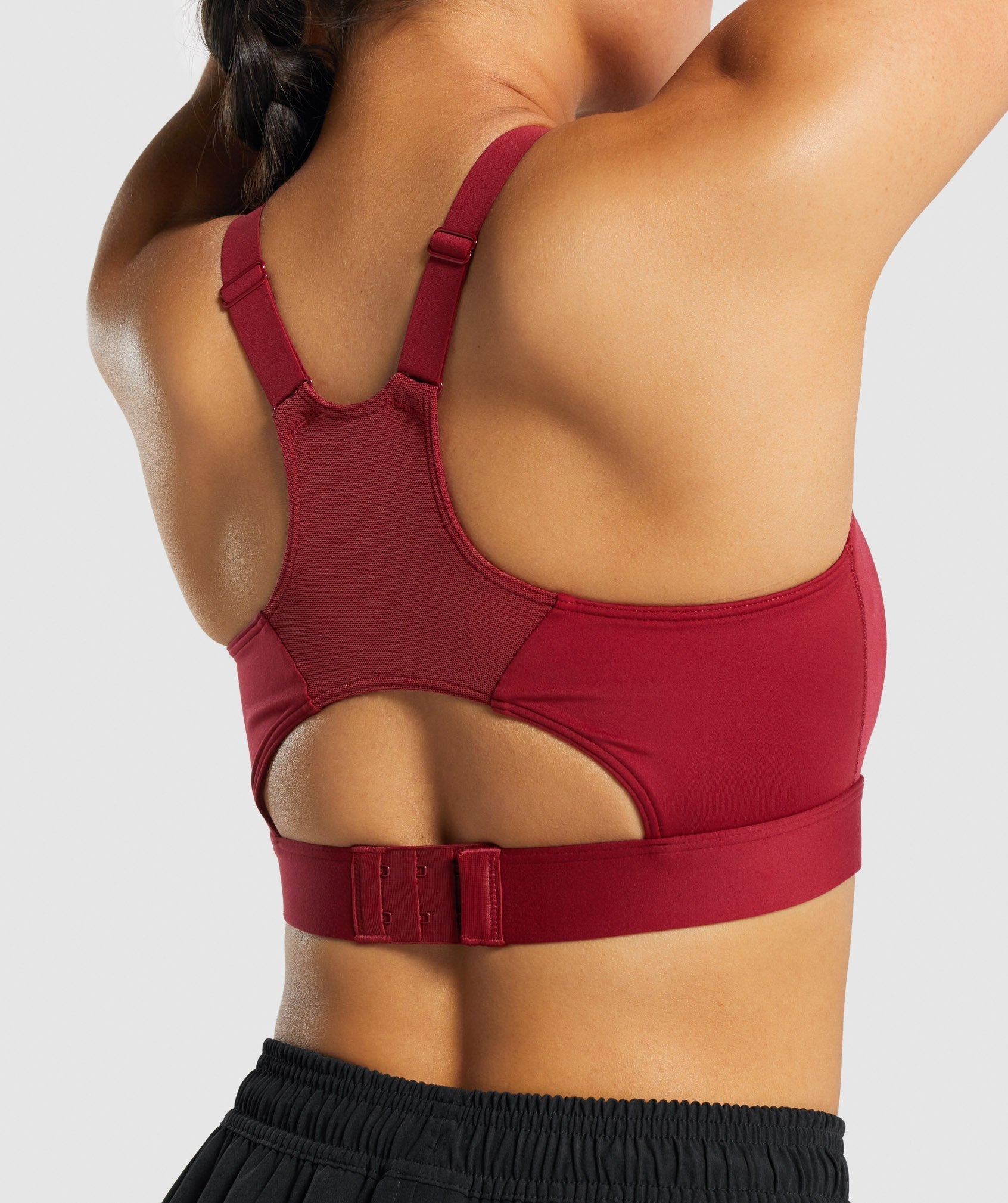 Racer Back Sports Bra in Burgundy - view 5